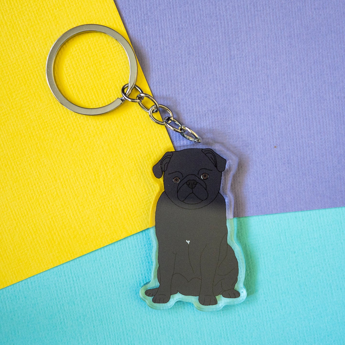 Black Pug Keychain