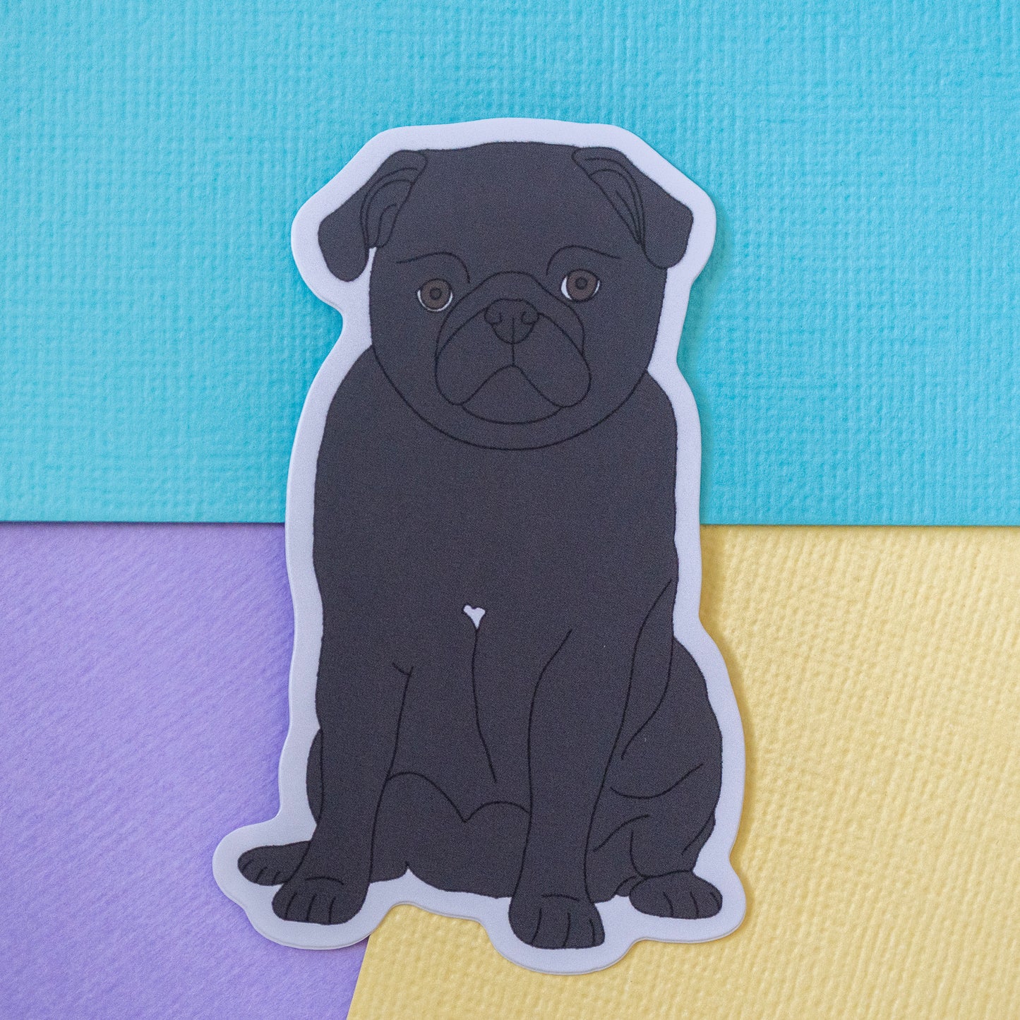 Black Pug 3" Sticker
