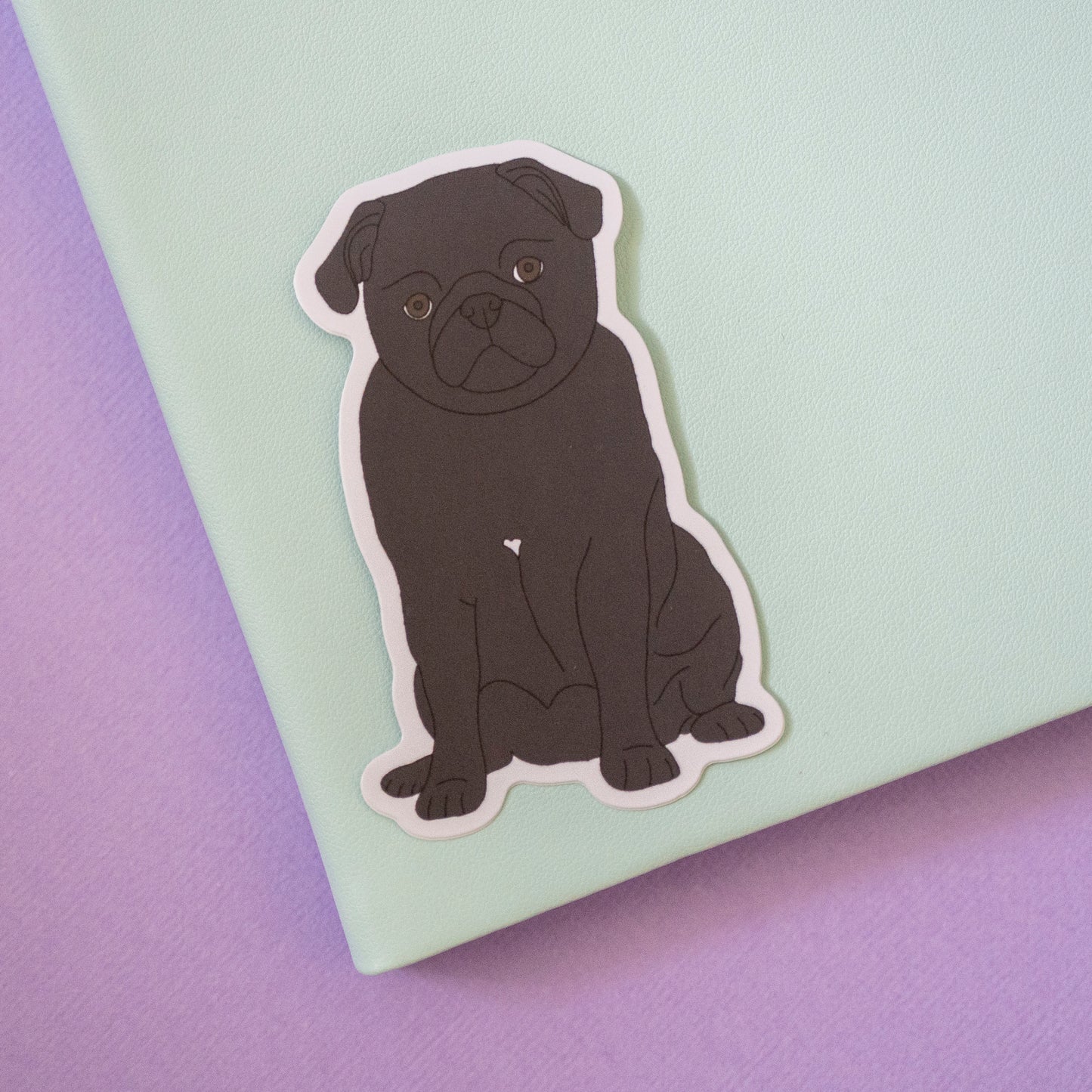 Black Pug 3" Sticker