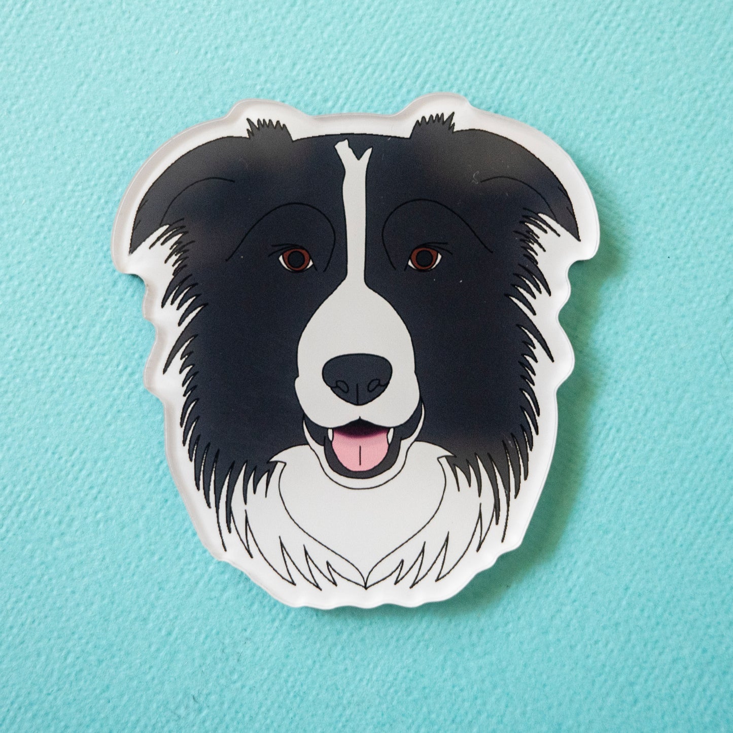 Border Collie Acrylic Fridge Magnet - Black