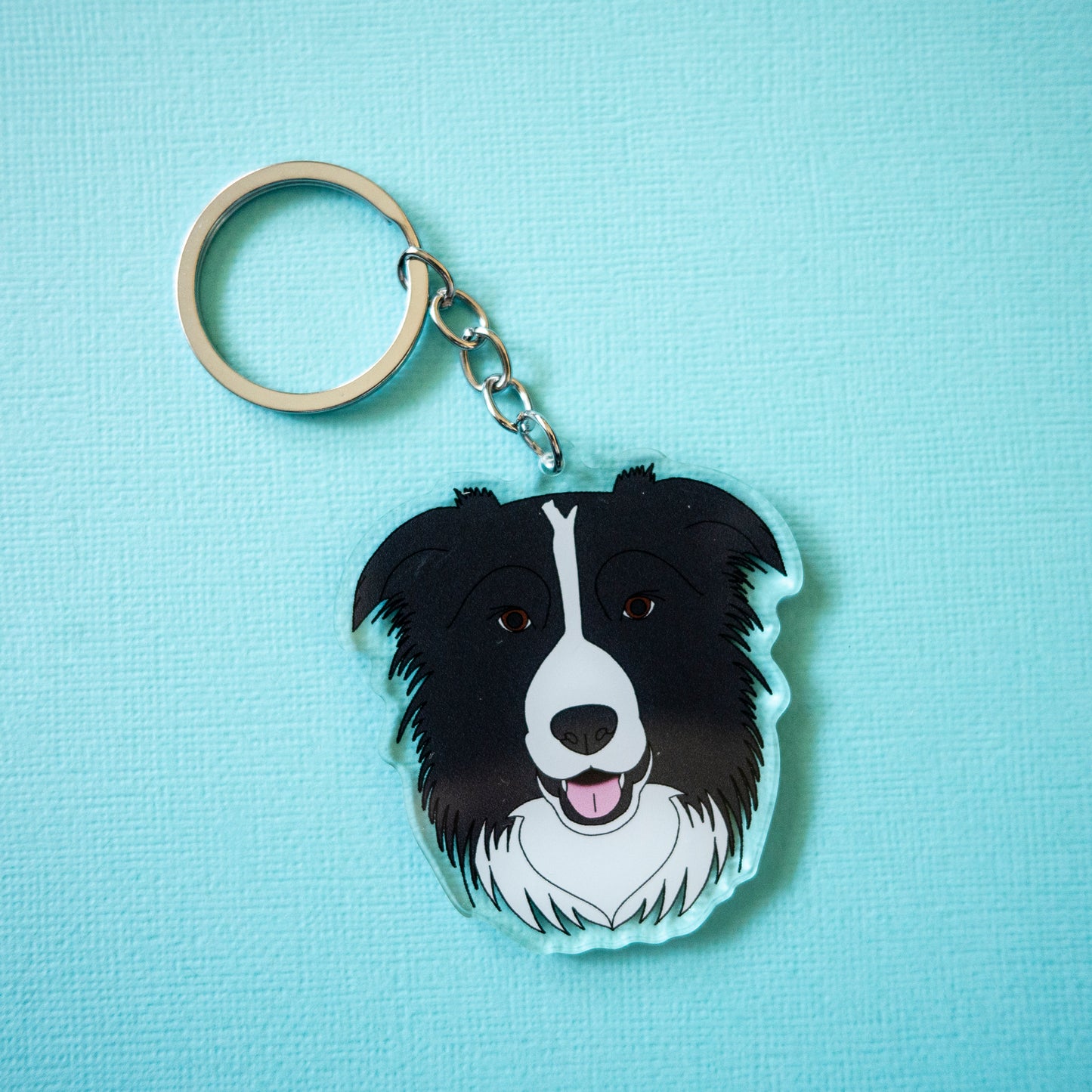 Border Collie Keychain - Black