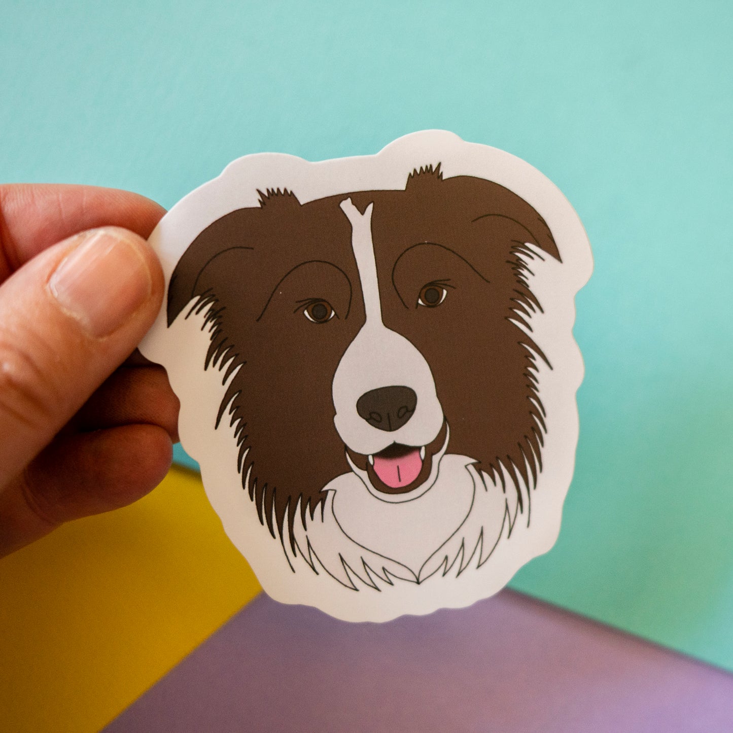 Border Collie 3" Sticker - Brown