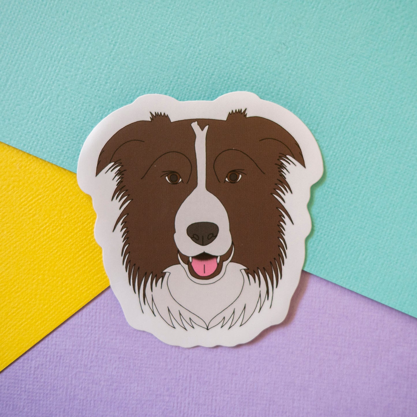 Border Collie 3" Sticker - Brown
