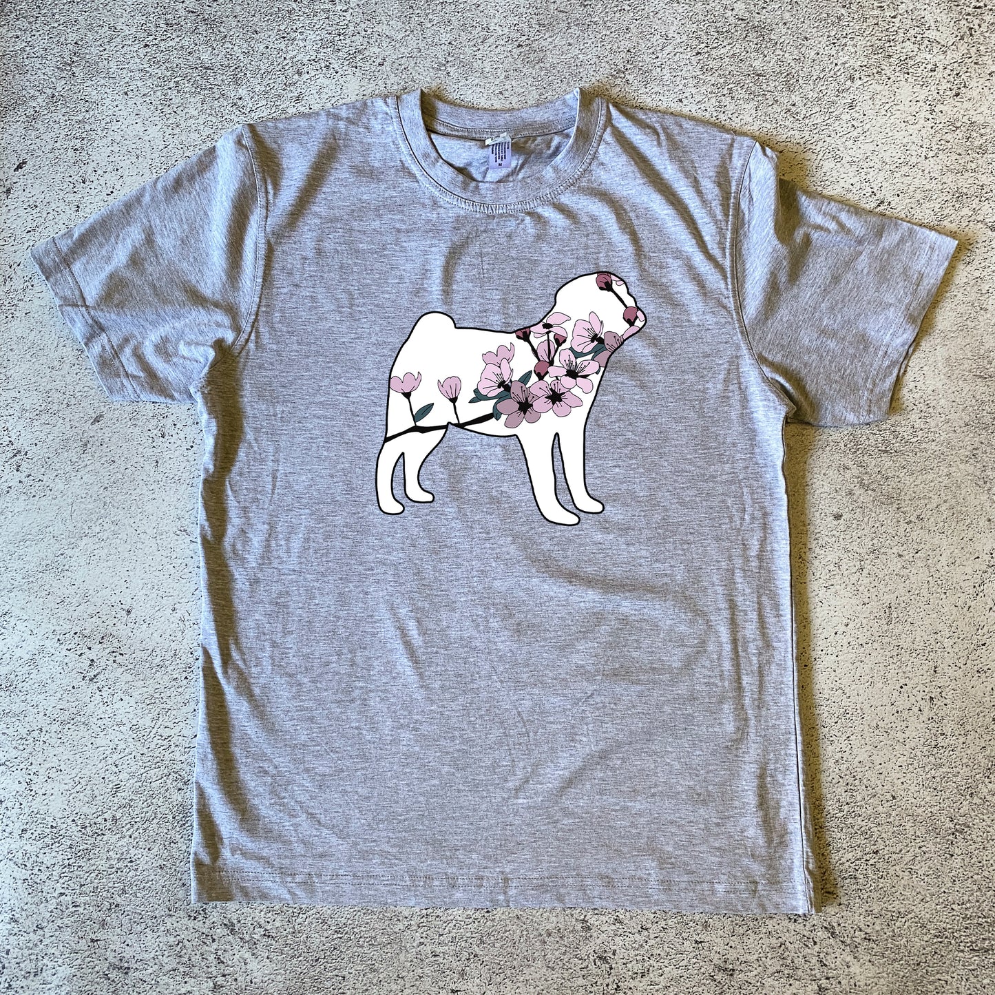 Cherry Blossom Pug Unisex T-Shirt