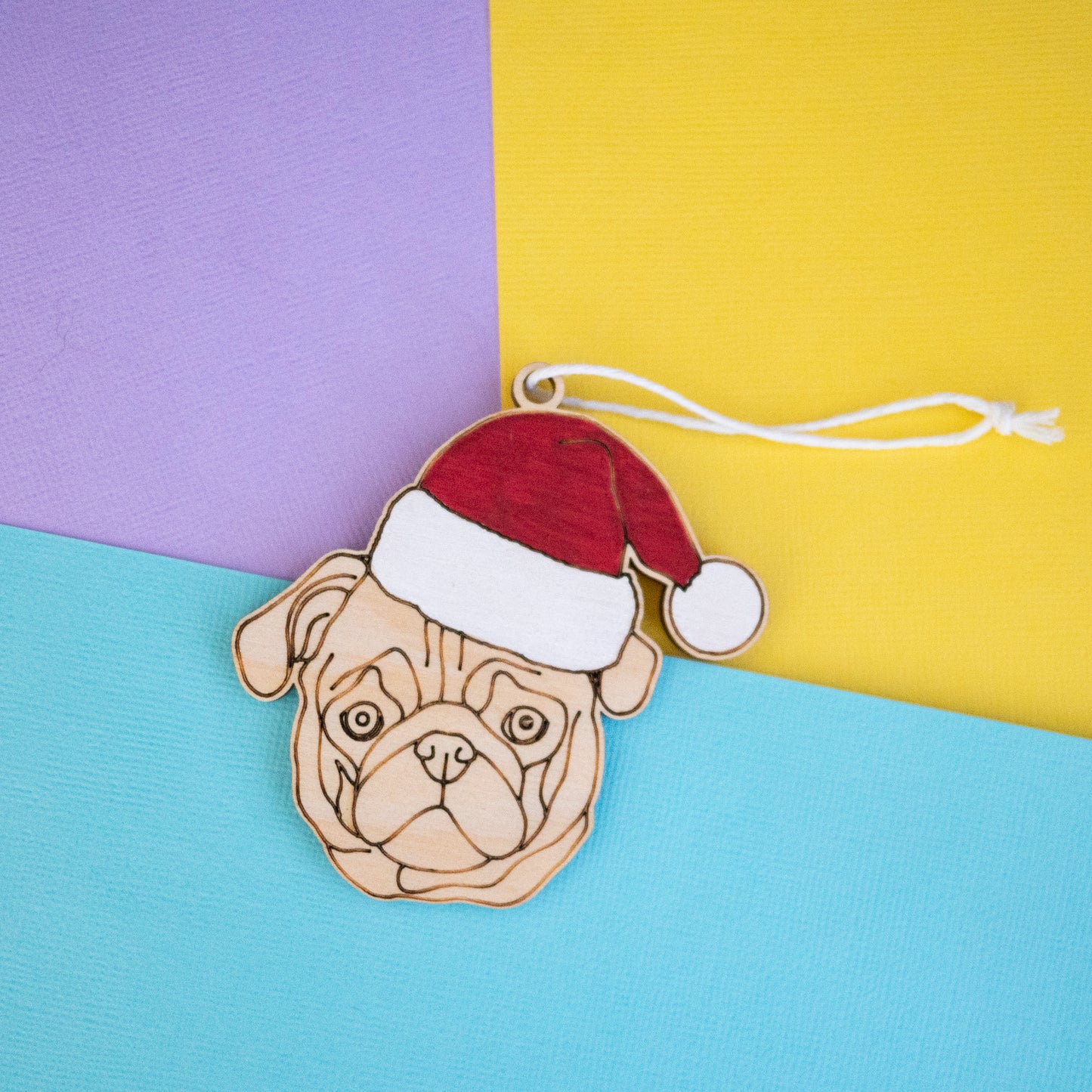 Santa Pug Christmas Decoration