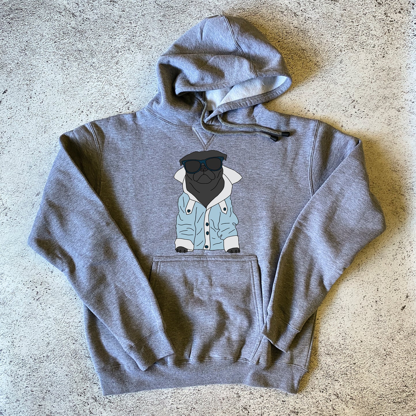 Cool Black Pug Hoodie