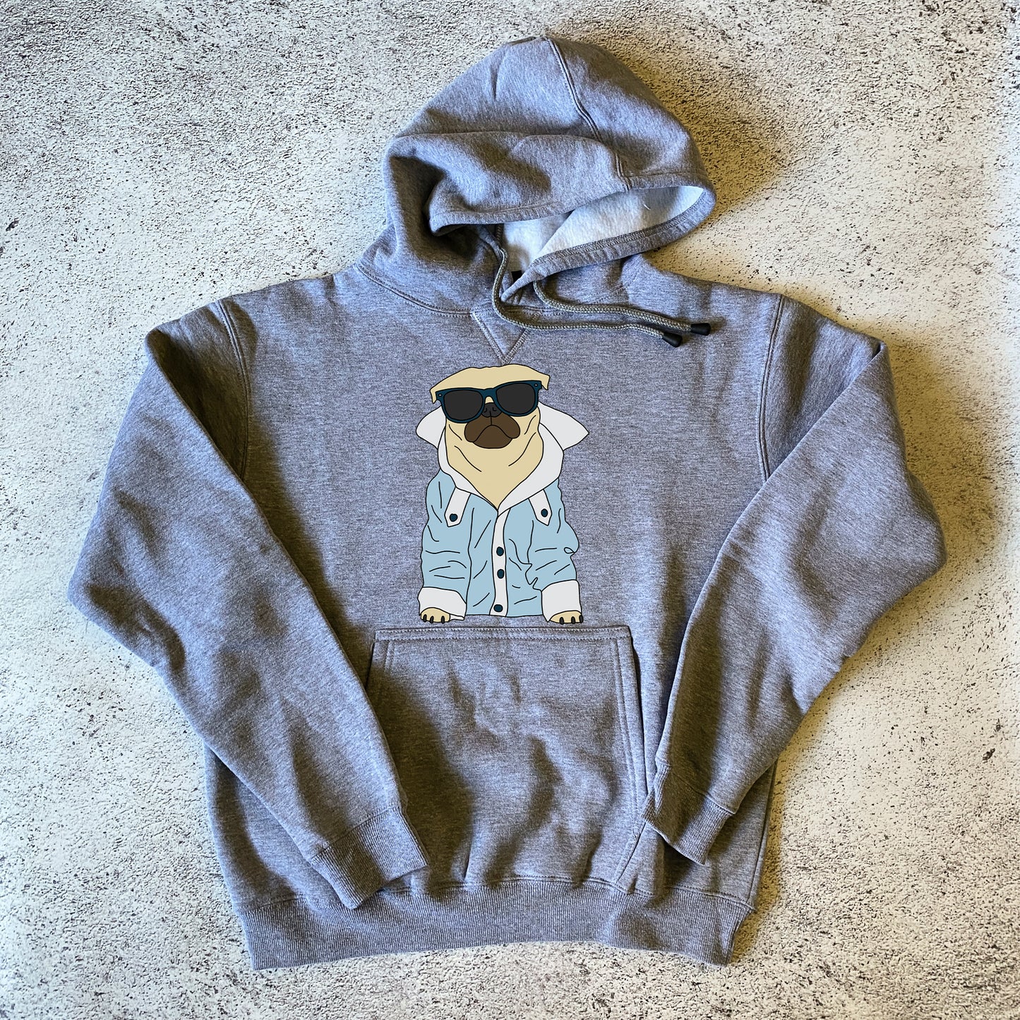 Cool Black Pug Hoodie