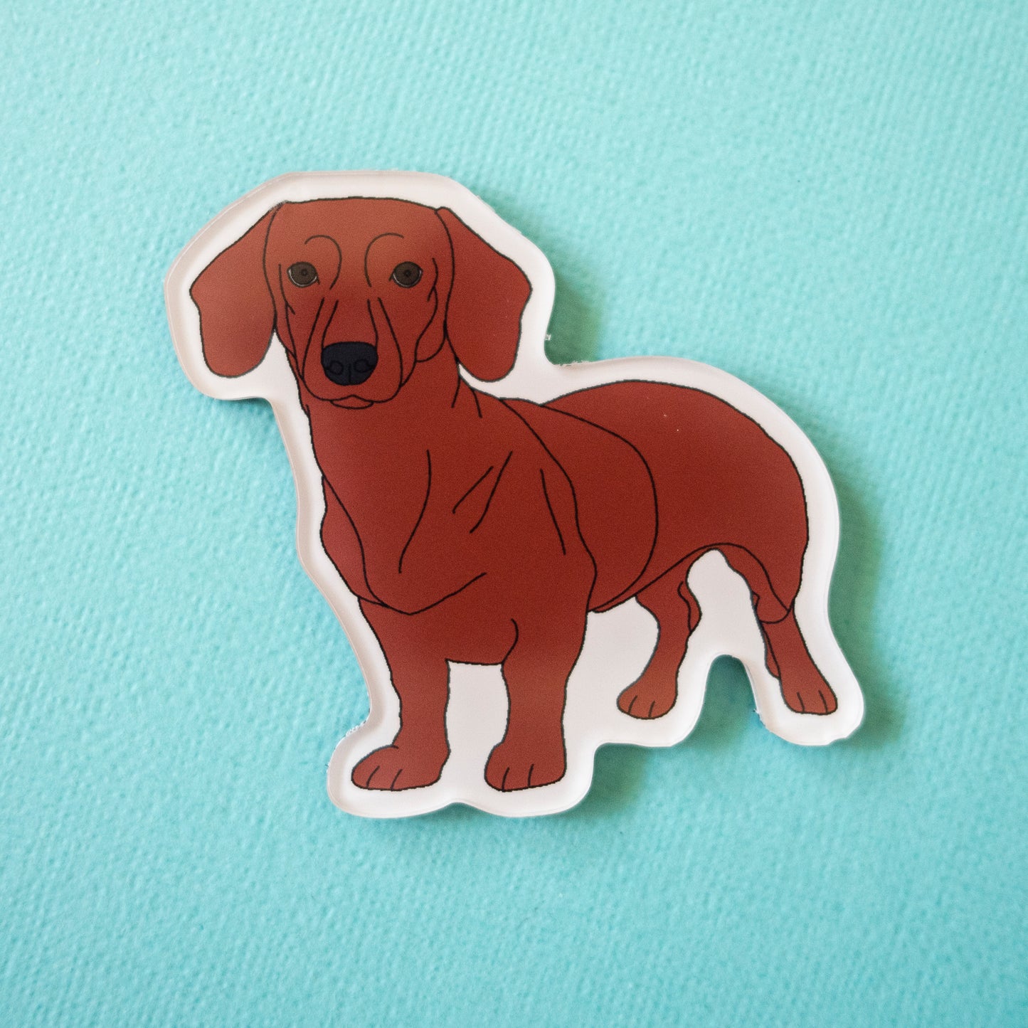 Dachshund Acrylic Fridge Magnet - Red
