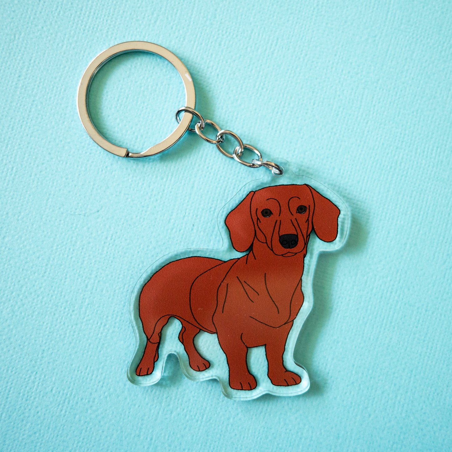Dachshund Keychain - Red