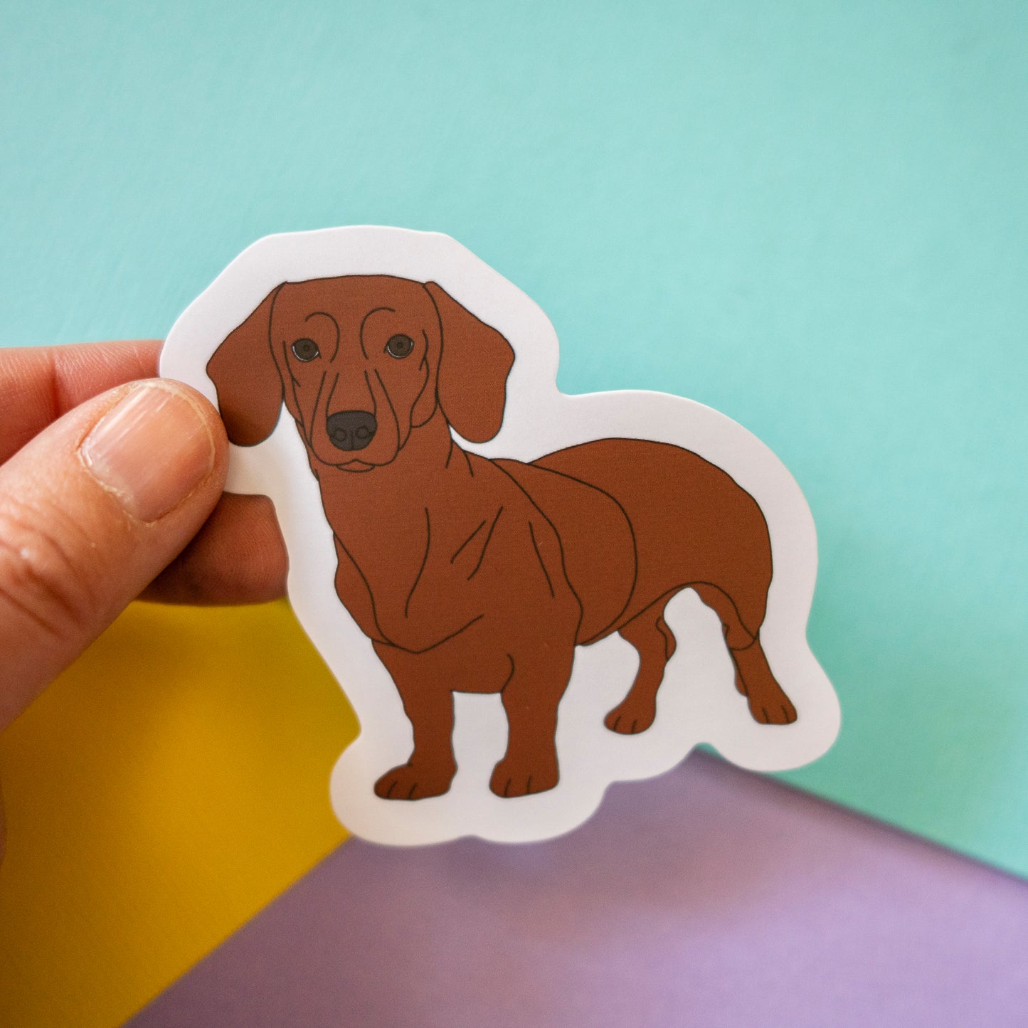 Dachshund 3" Sticker - Red