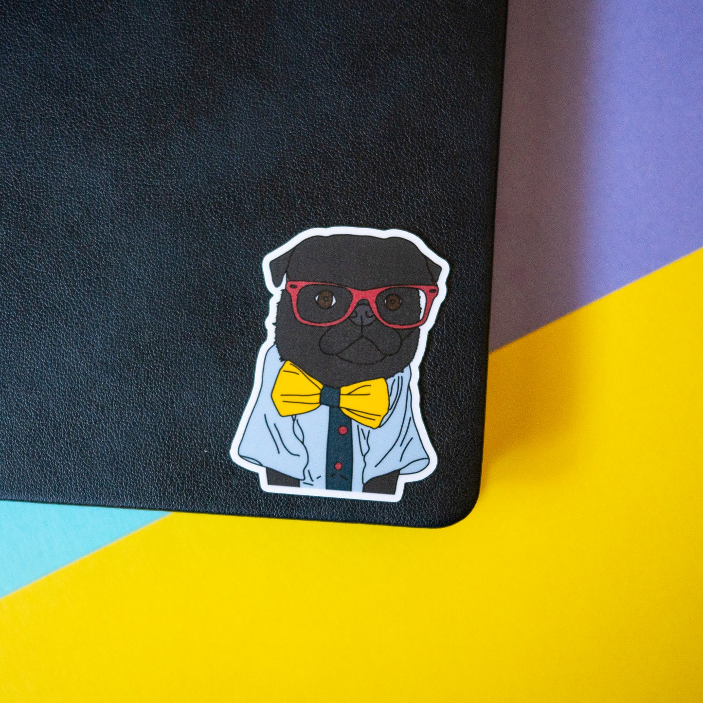 Dapper Dog 3" Sticker - Black Pug