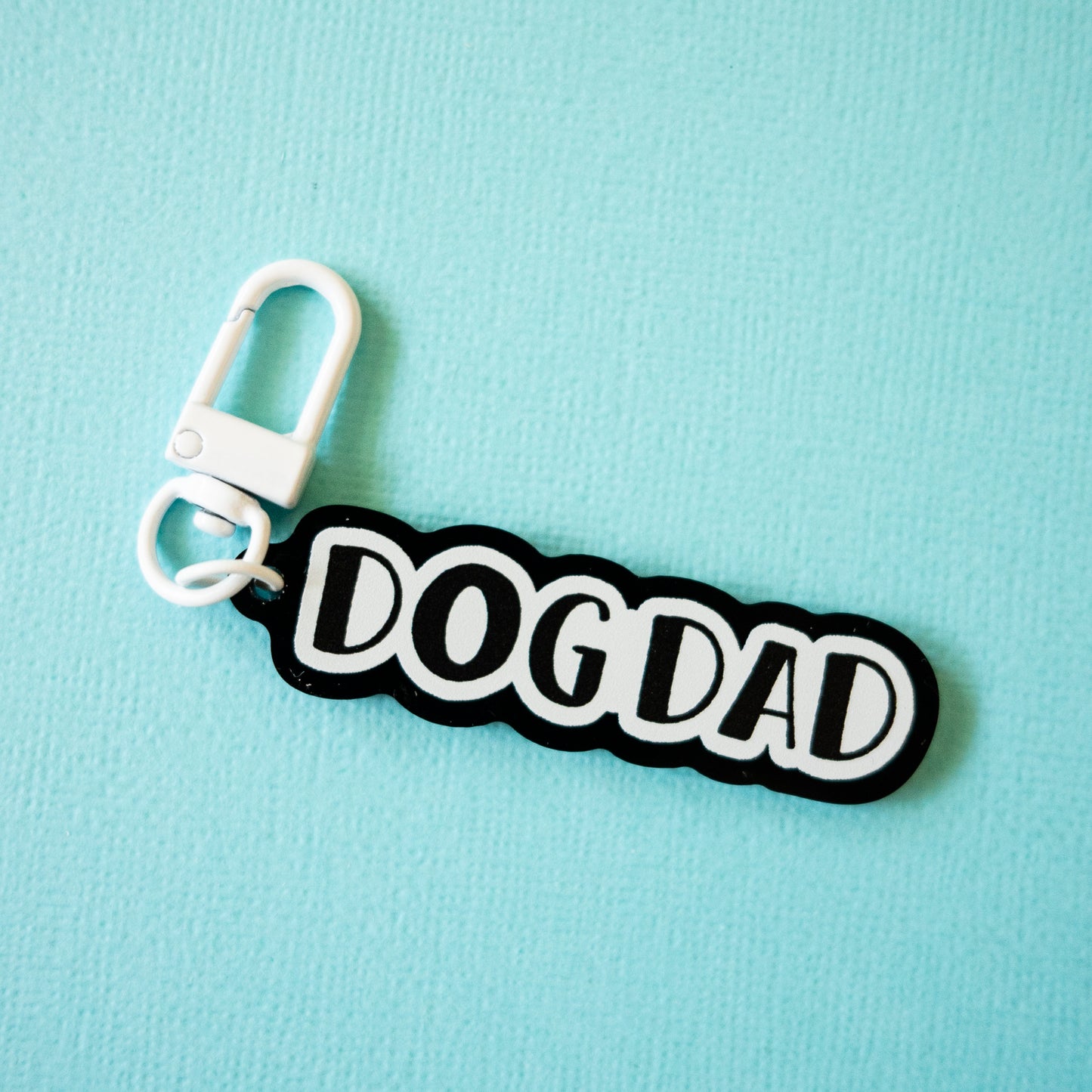 Dog Dad Keychain - Black & White