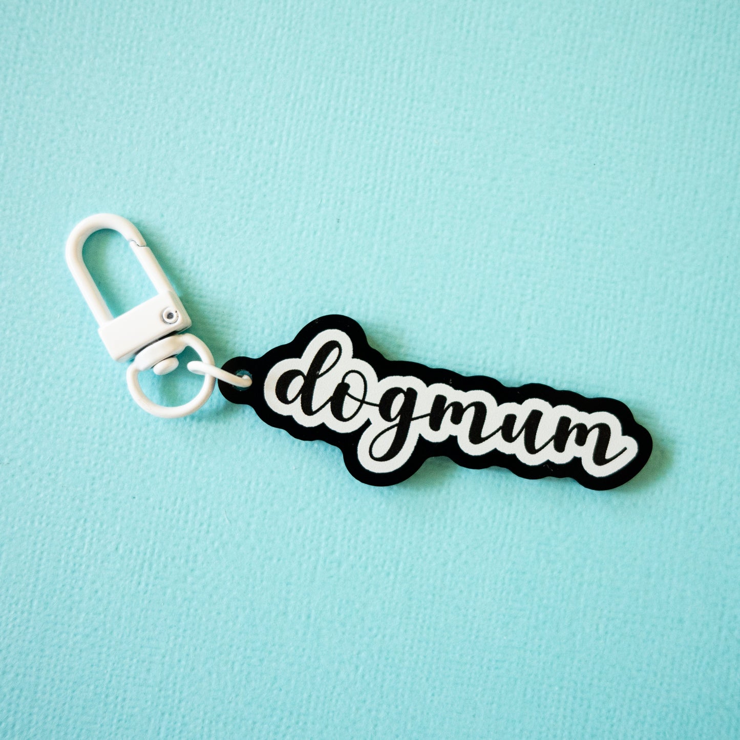 Dog Mum Keychain - Black & White