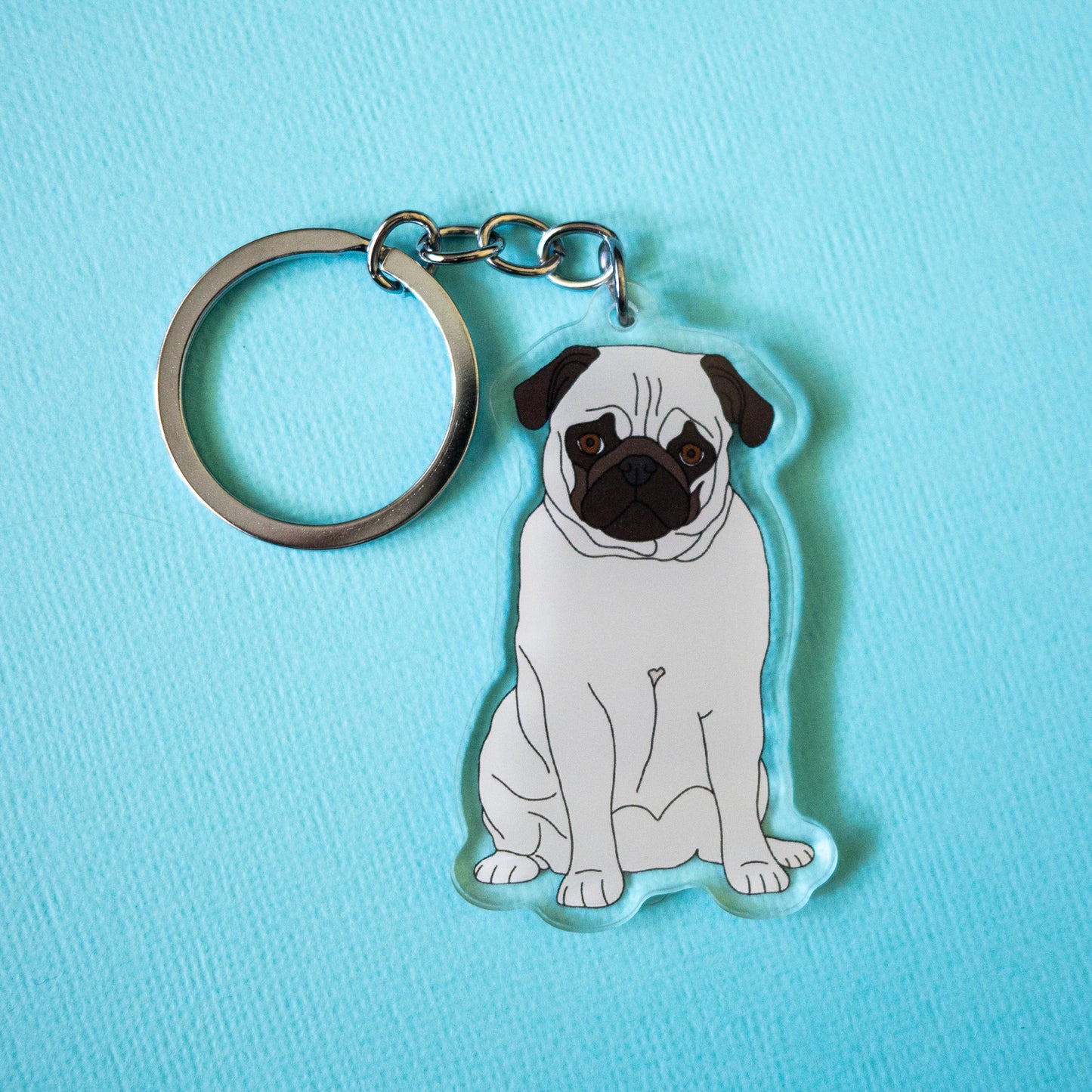 Fawn Pug Keychain