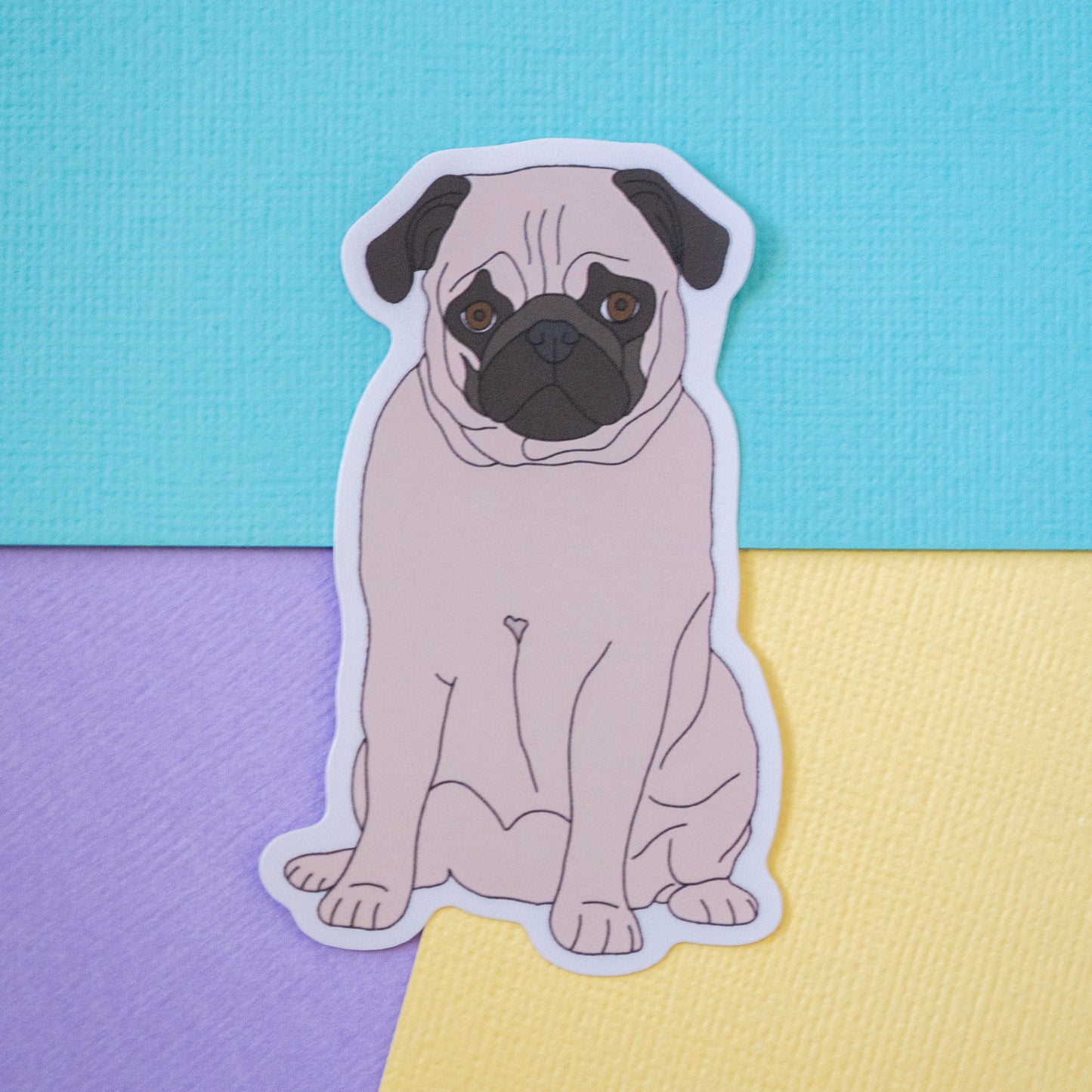 Fawn Pug 3" Sticker