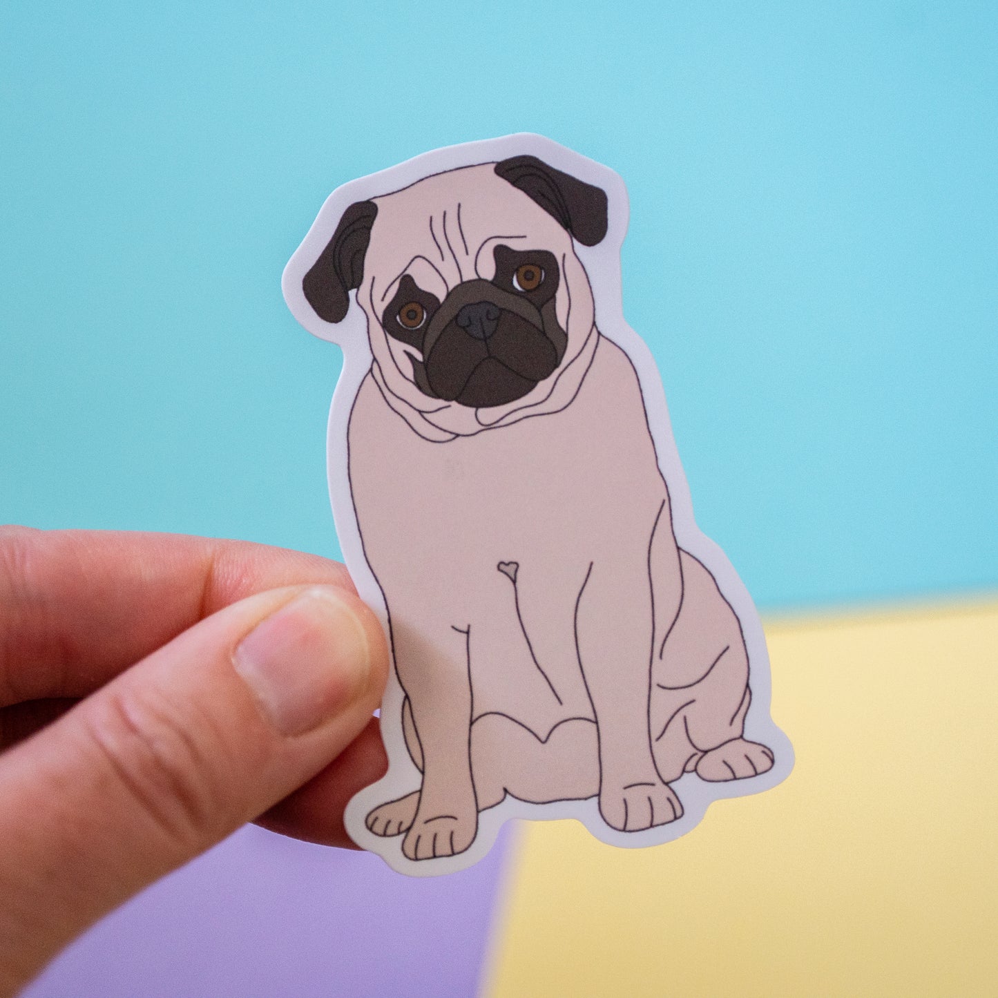 Fawn Pug 3" Sticker
