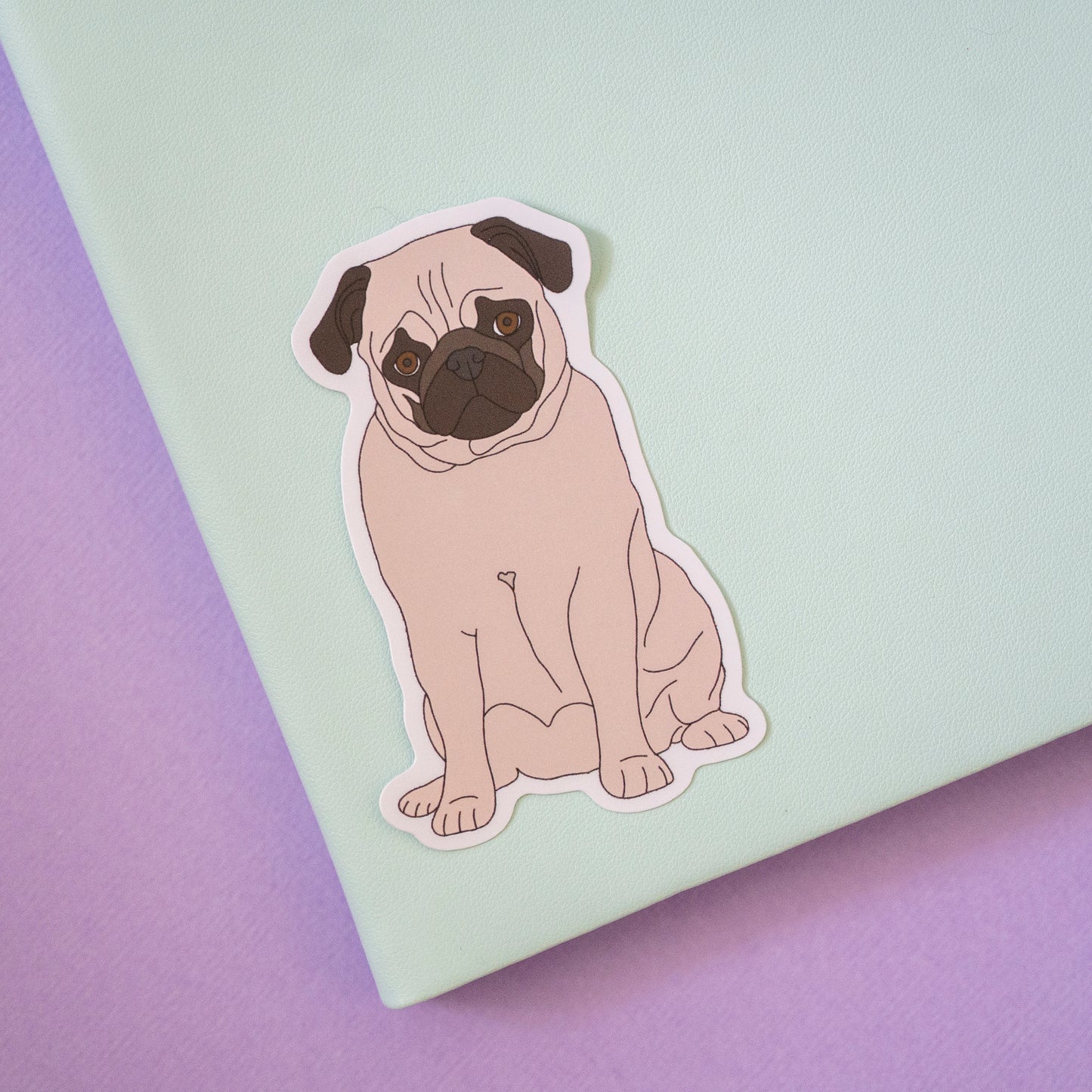 Fawn Pug 3" Sticker