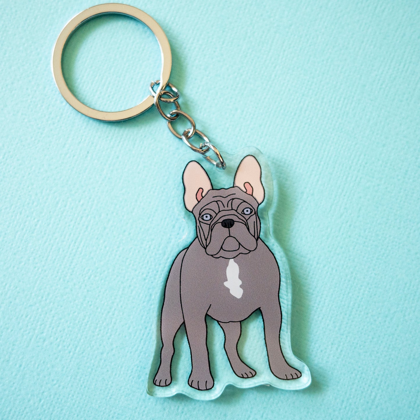 French Bulldog Keychain - Blue