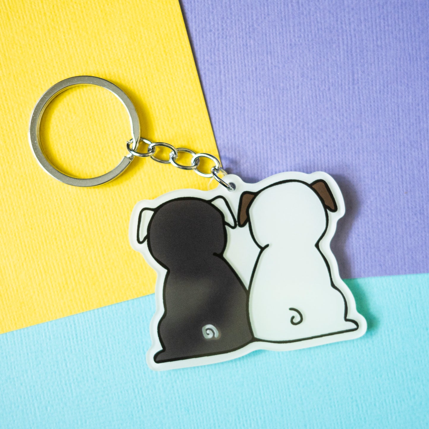 Pug Butts Keychain - Glow in the Dark