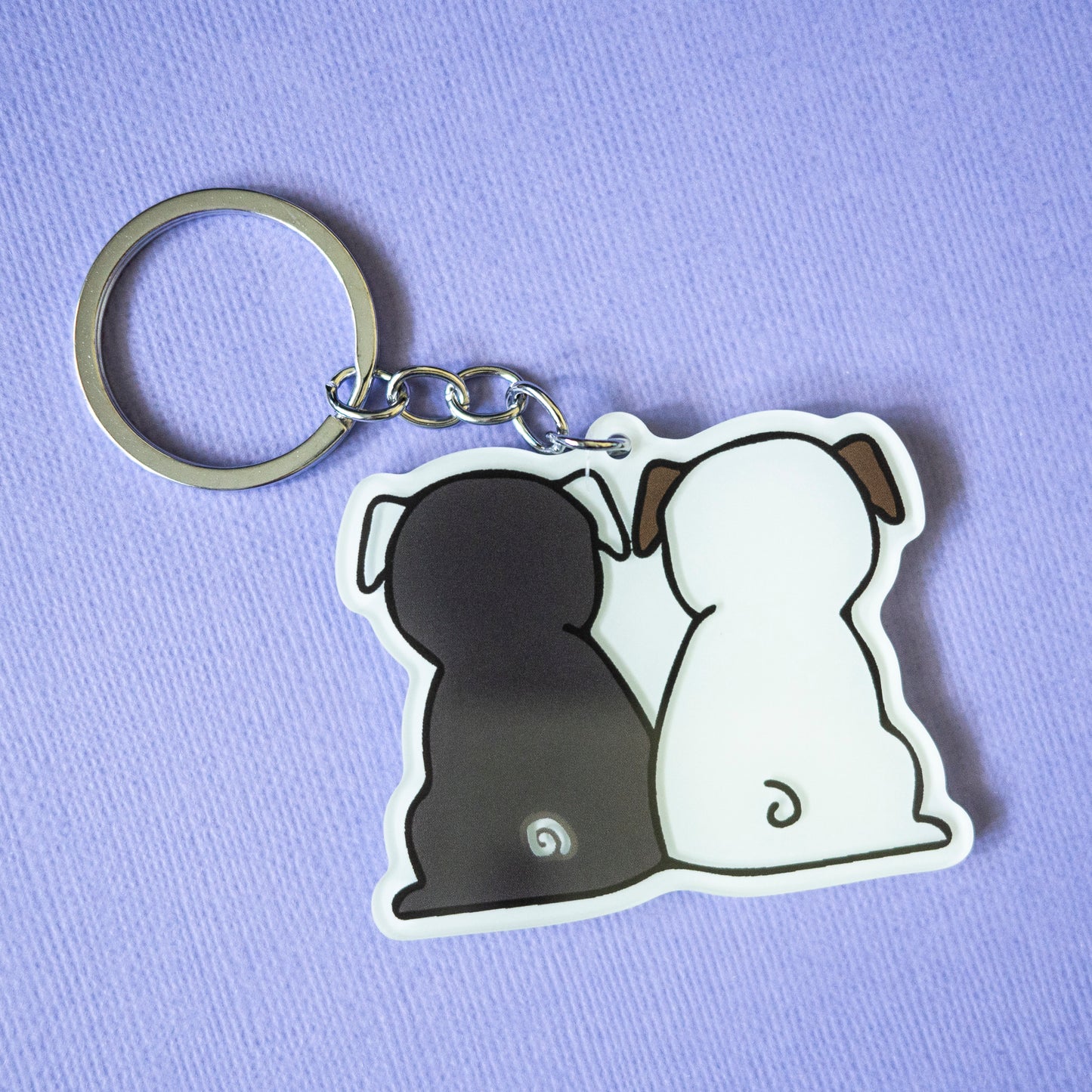 Pug Butts Keychain - Glow in the Dark