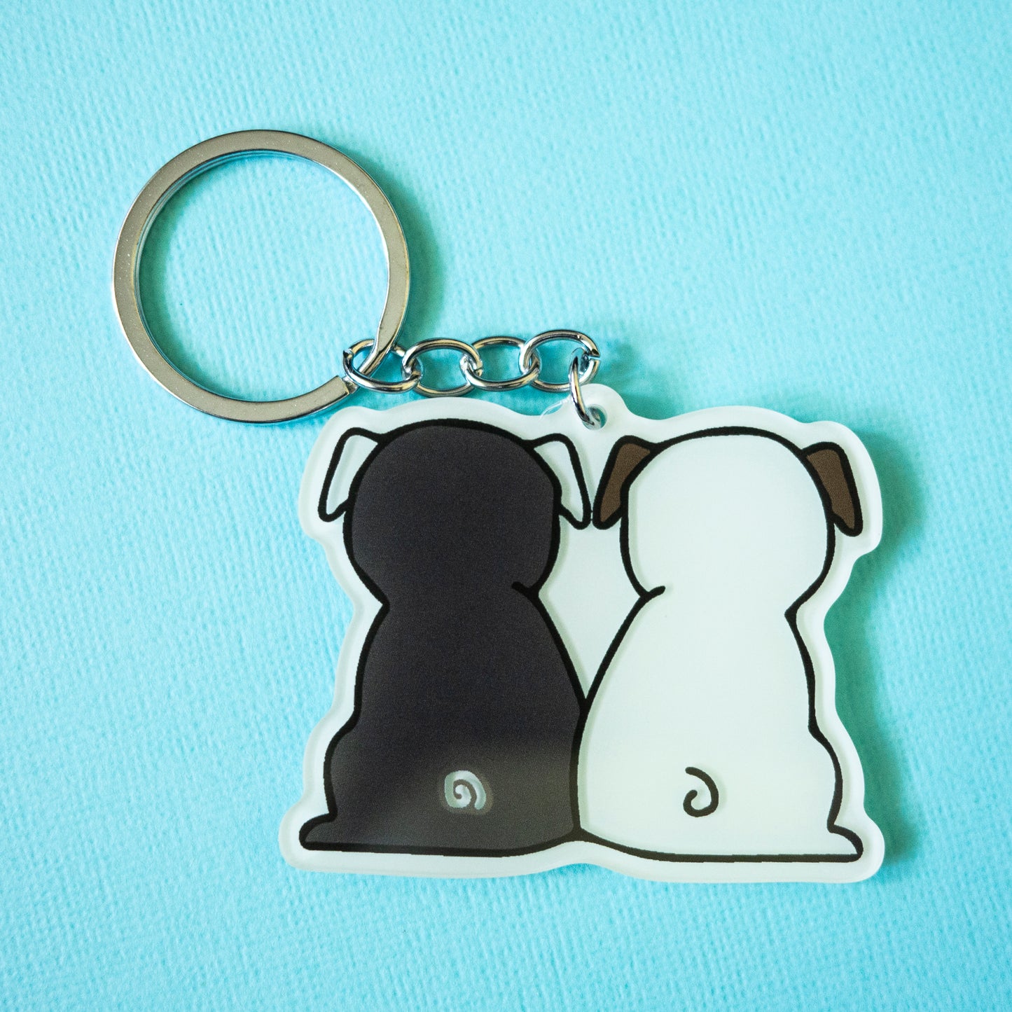 Pug Butts Keychain - Glow in the Dark