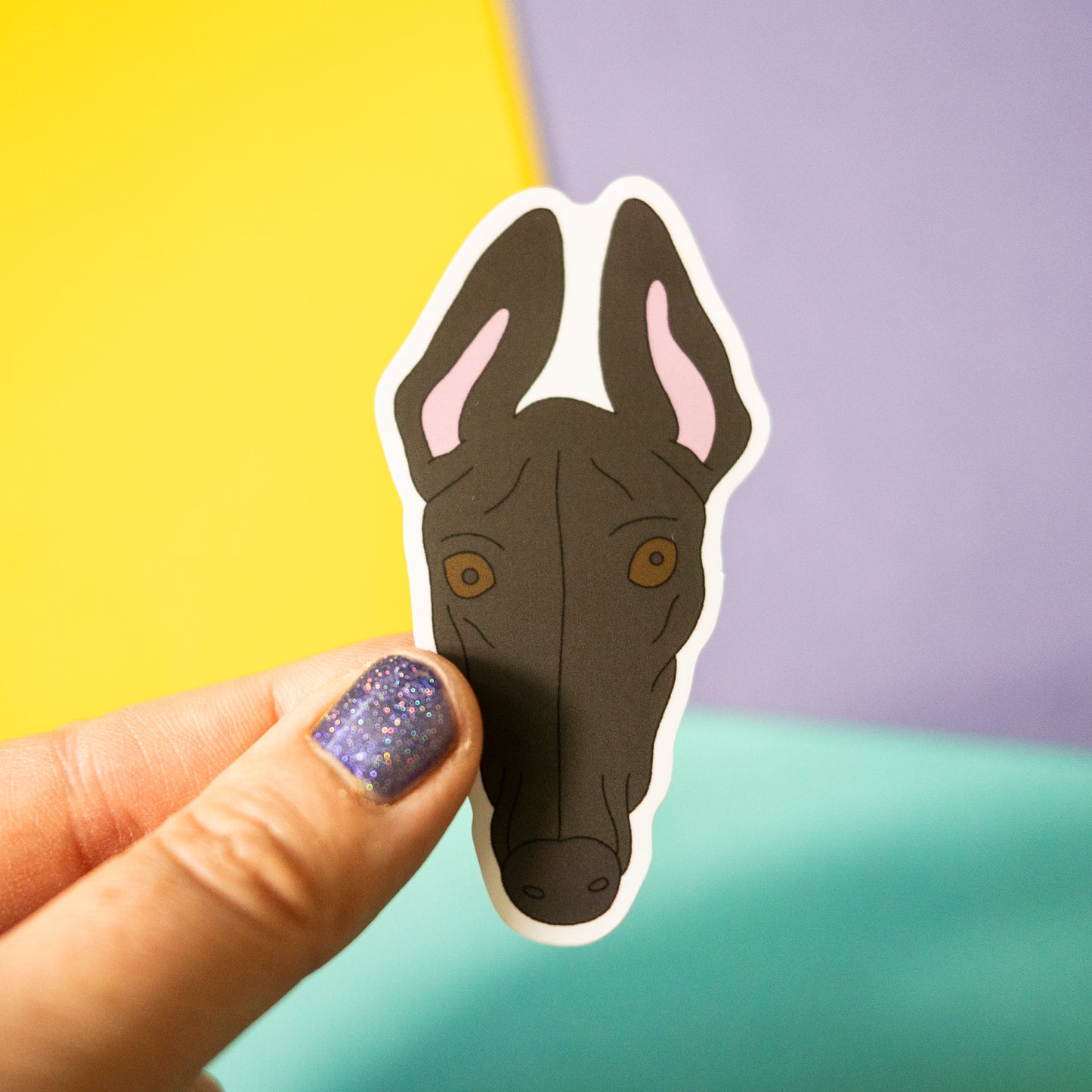 Greyhound 3" Sticker - Black