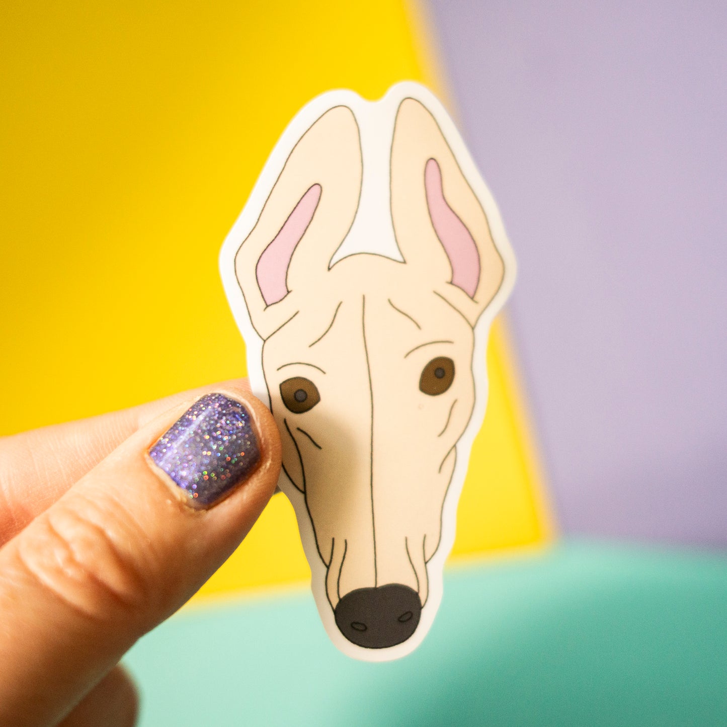Greyhound 3" Sticker - Fawn