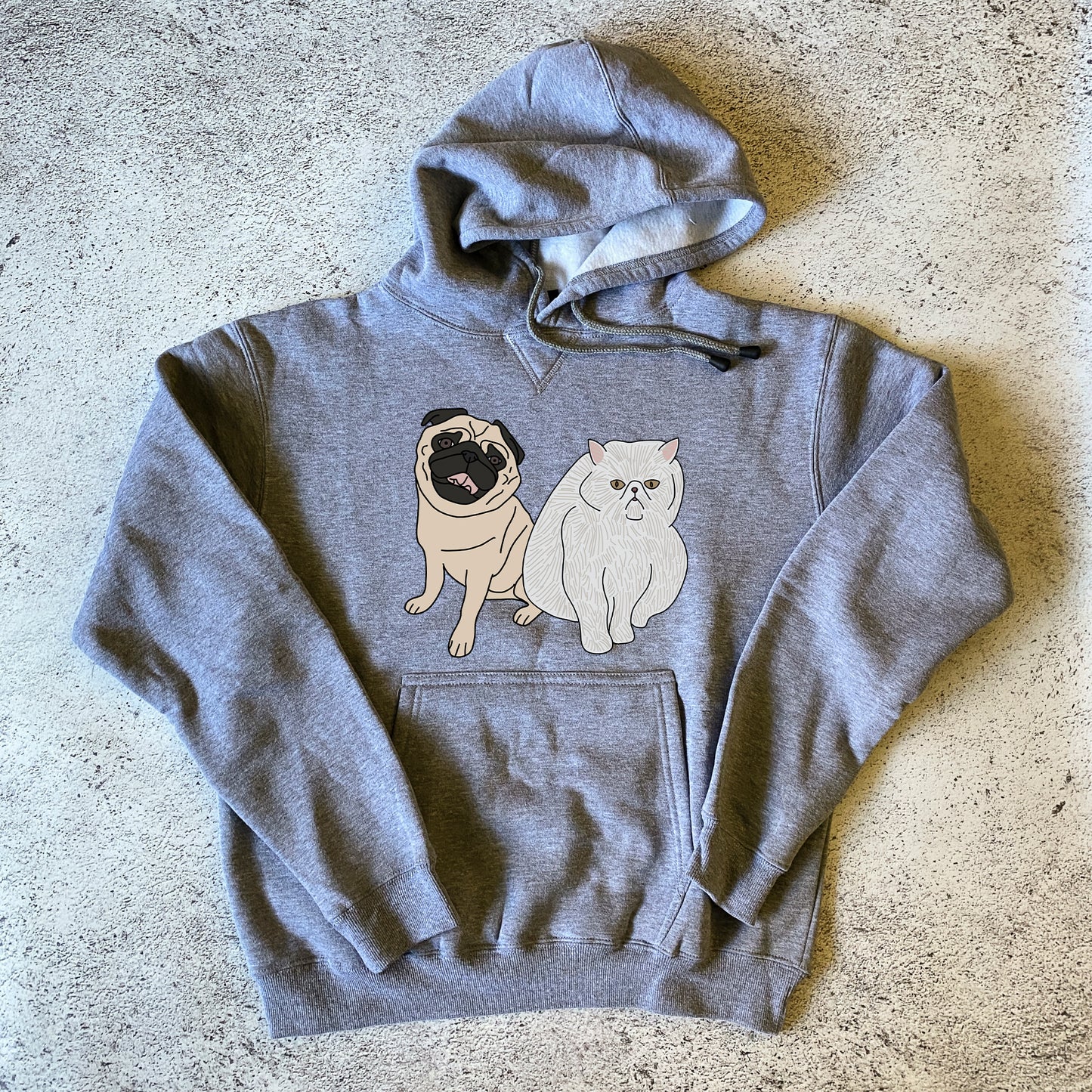 Custom Pet Portrait Hoodie - Two Pets