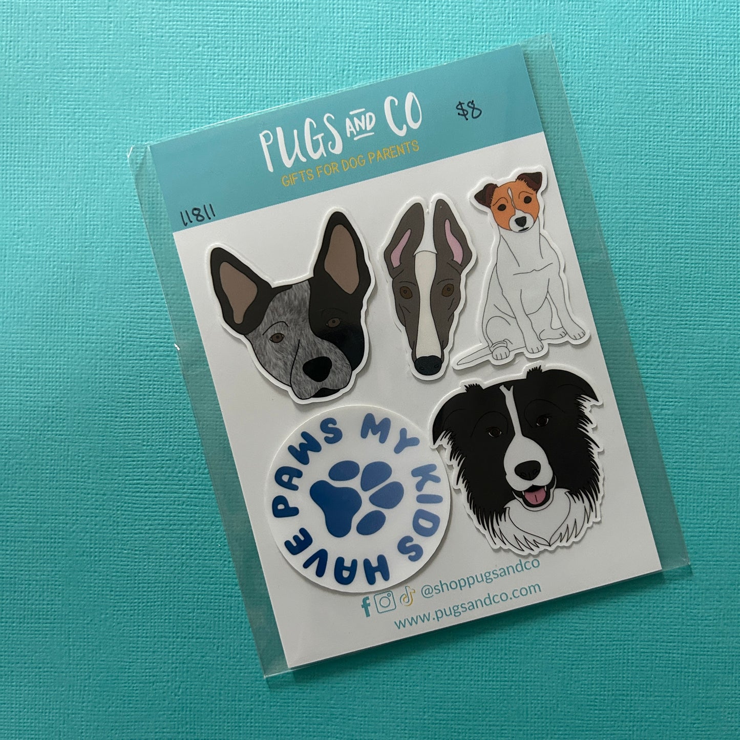 Mixed Dog 2" Sticker Set of 5 - RANDOM