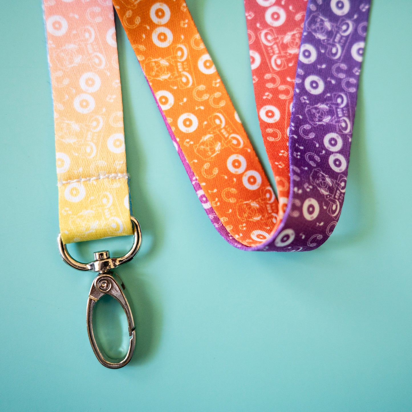 DJ Pug Lanyard - Rainbow