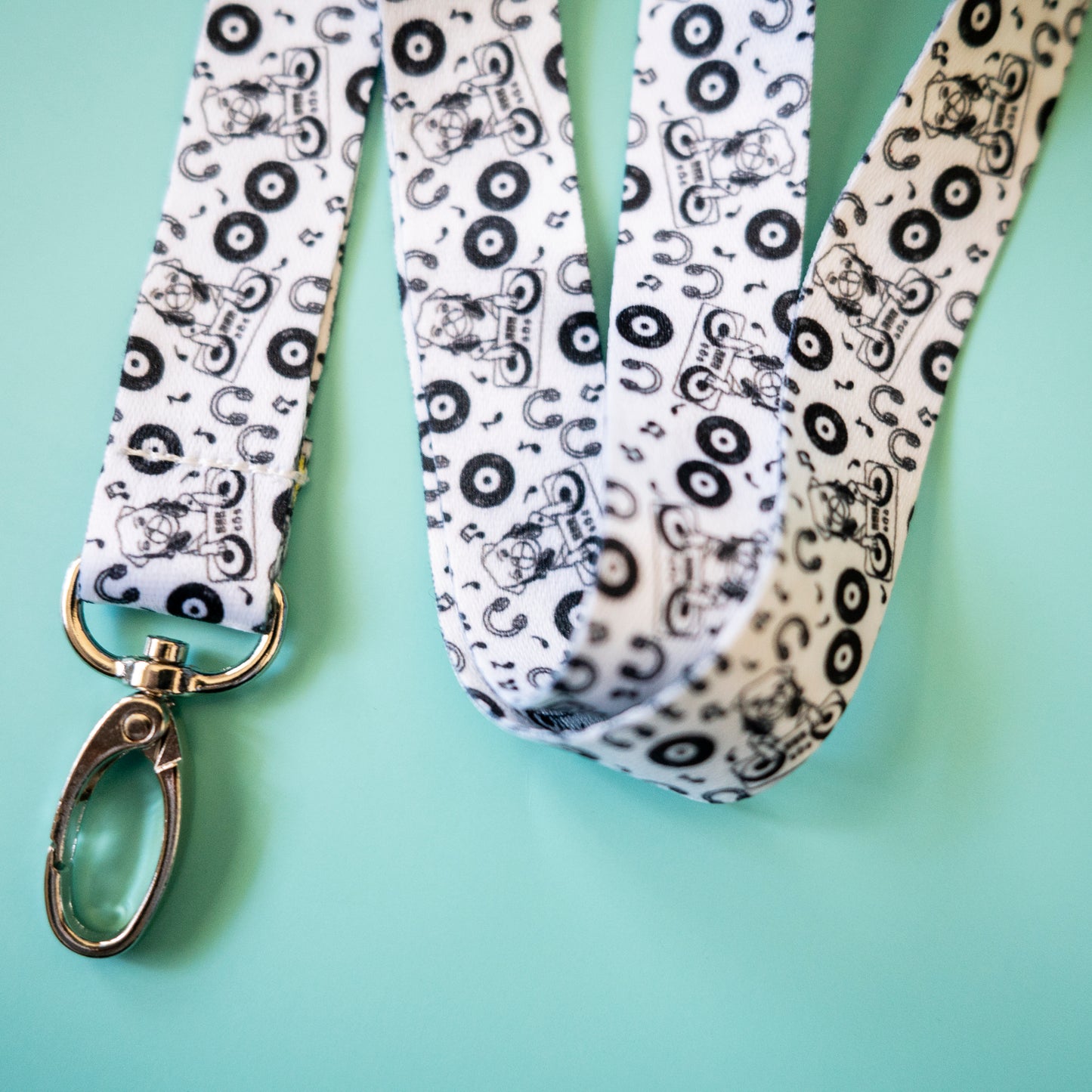 DJ Pug Lanyard - Black & White