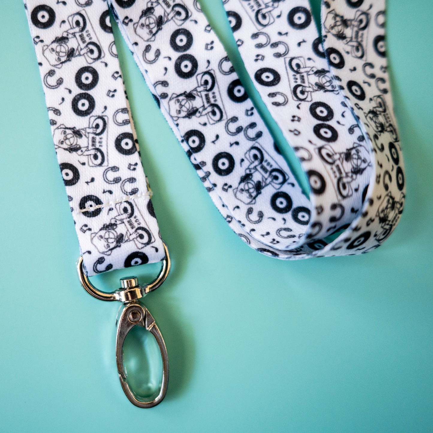 DJ Pug Lanyard - Black & White