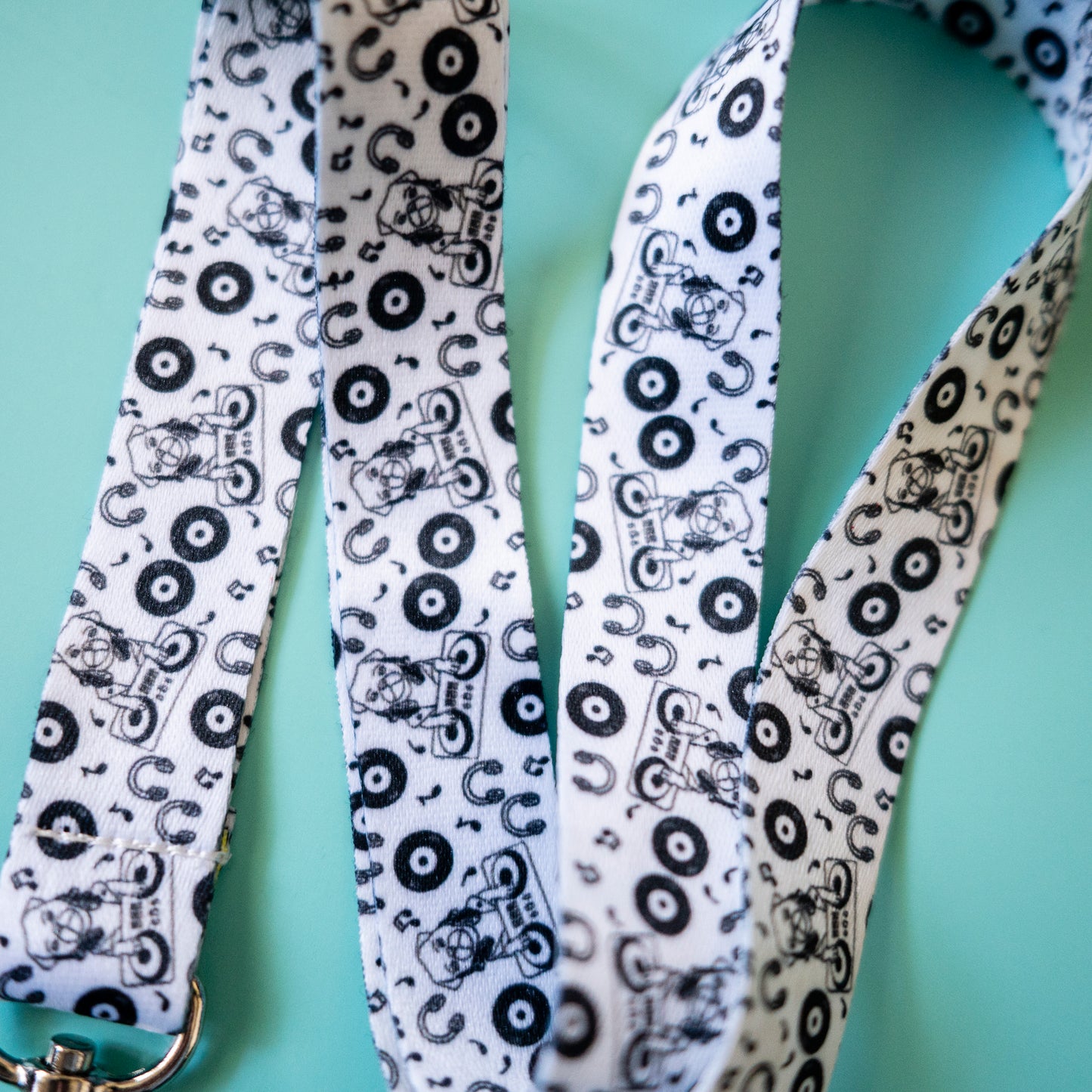 DJ Pug Lanyard - Black & White