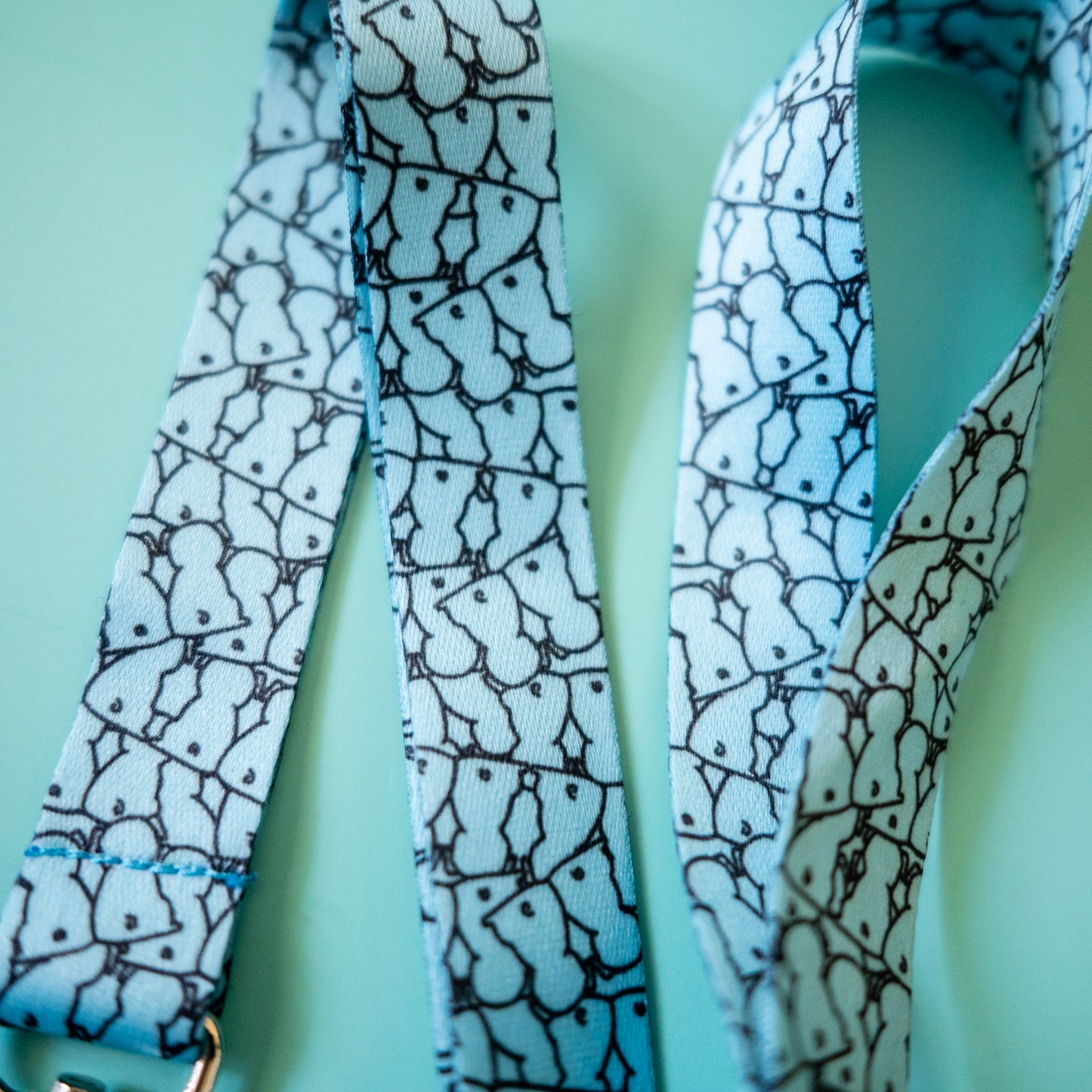 Pug Butts Lanyard - Aqua