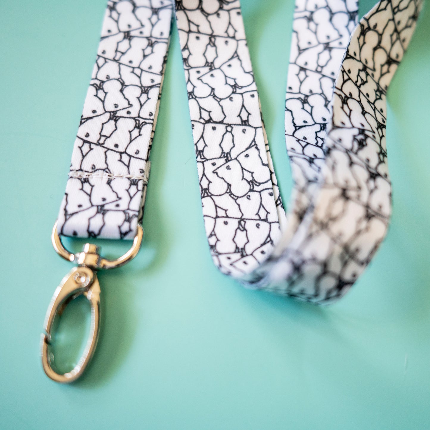 Pug Butts Lanyard - Black & White