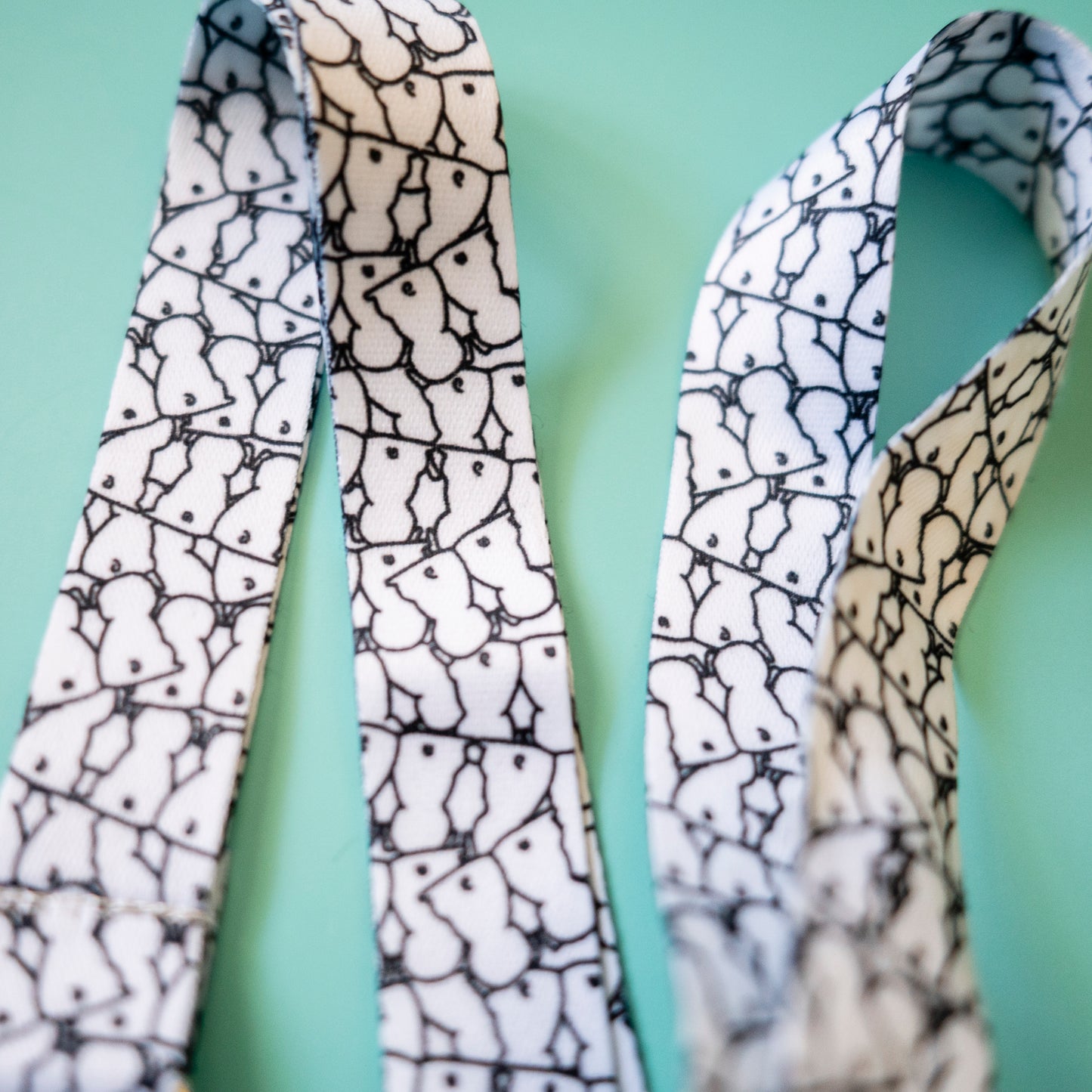 Pug Butts Lanyard - Black & White