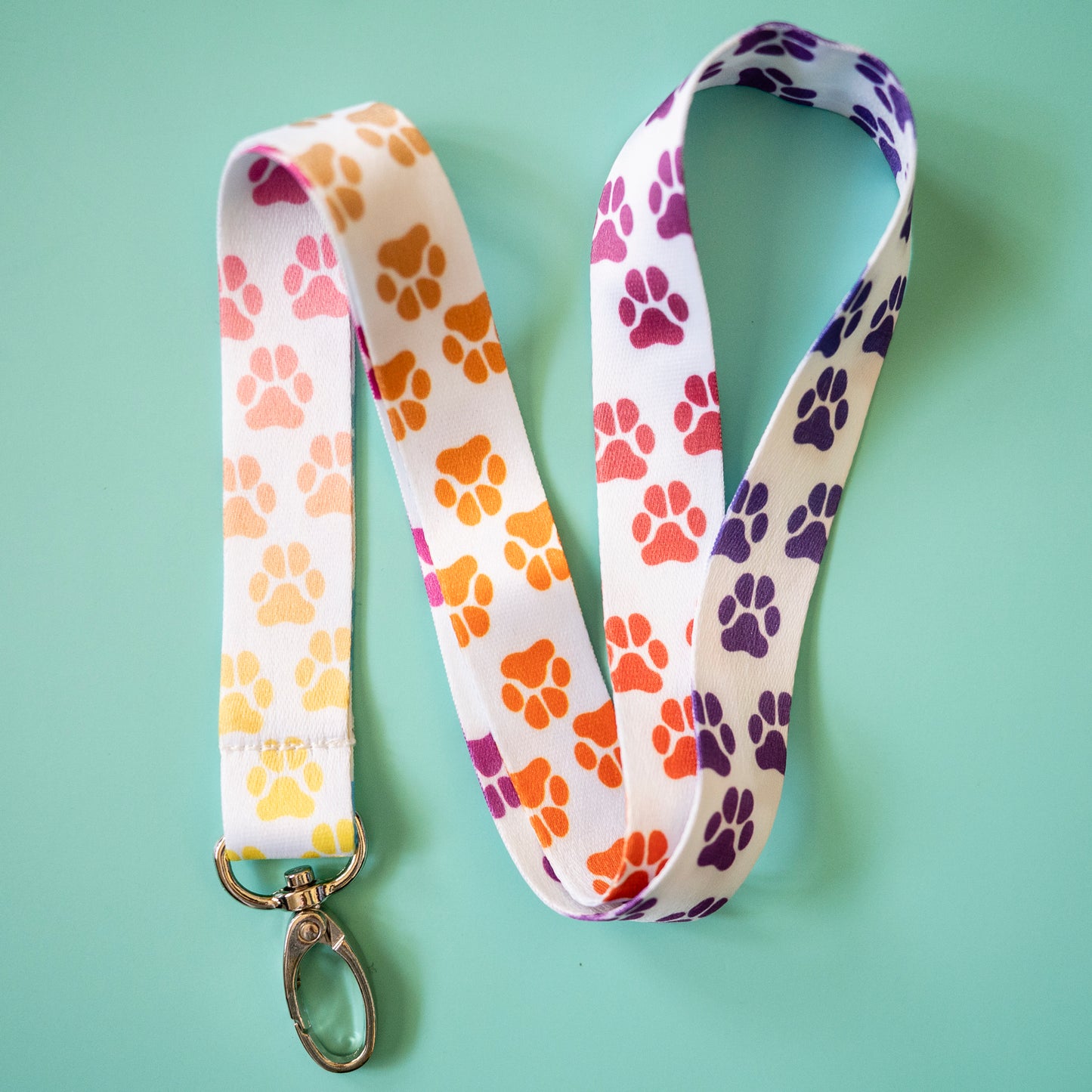 Paw Print Lanyard - Rainbow