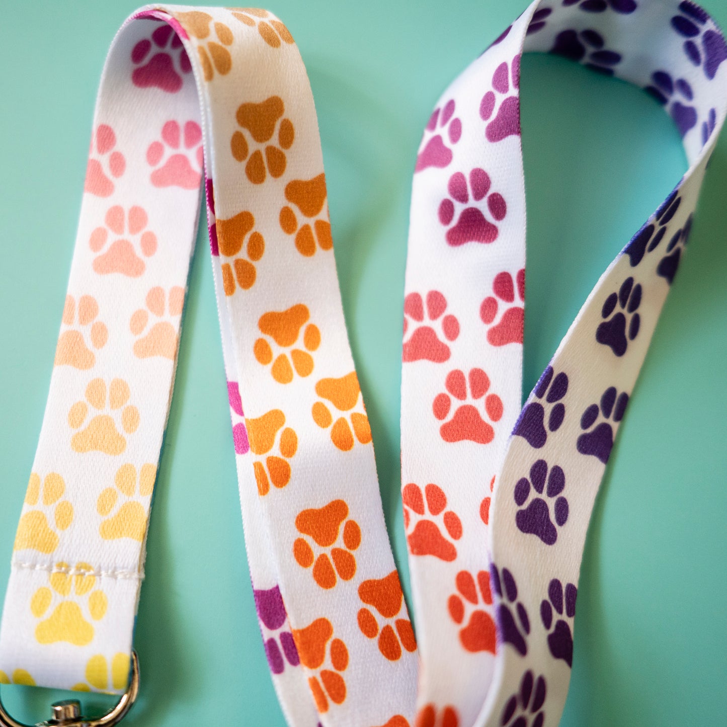 Paw Print Lanyard - Rainbow