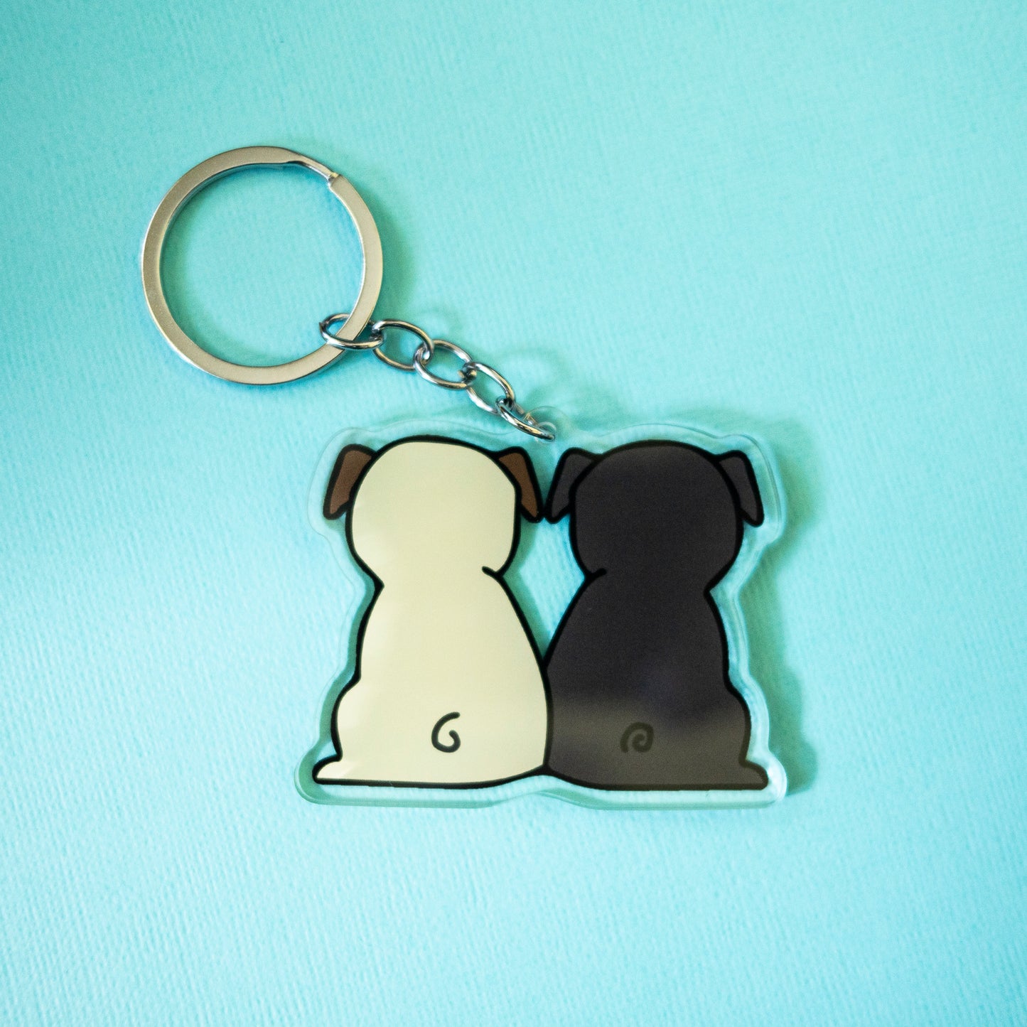 Pug Butts Keyring