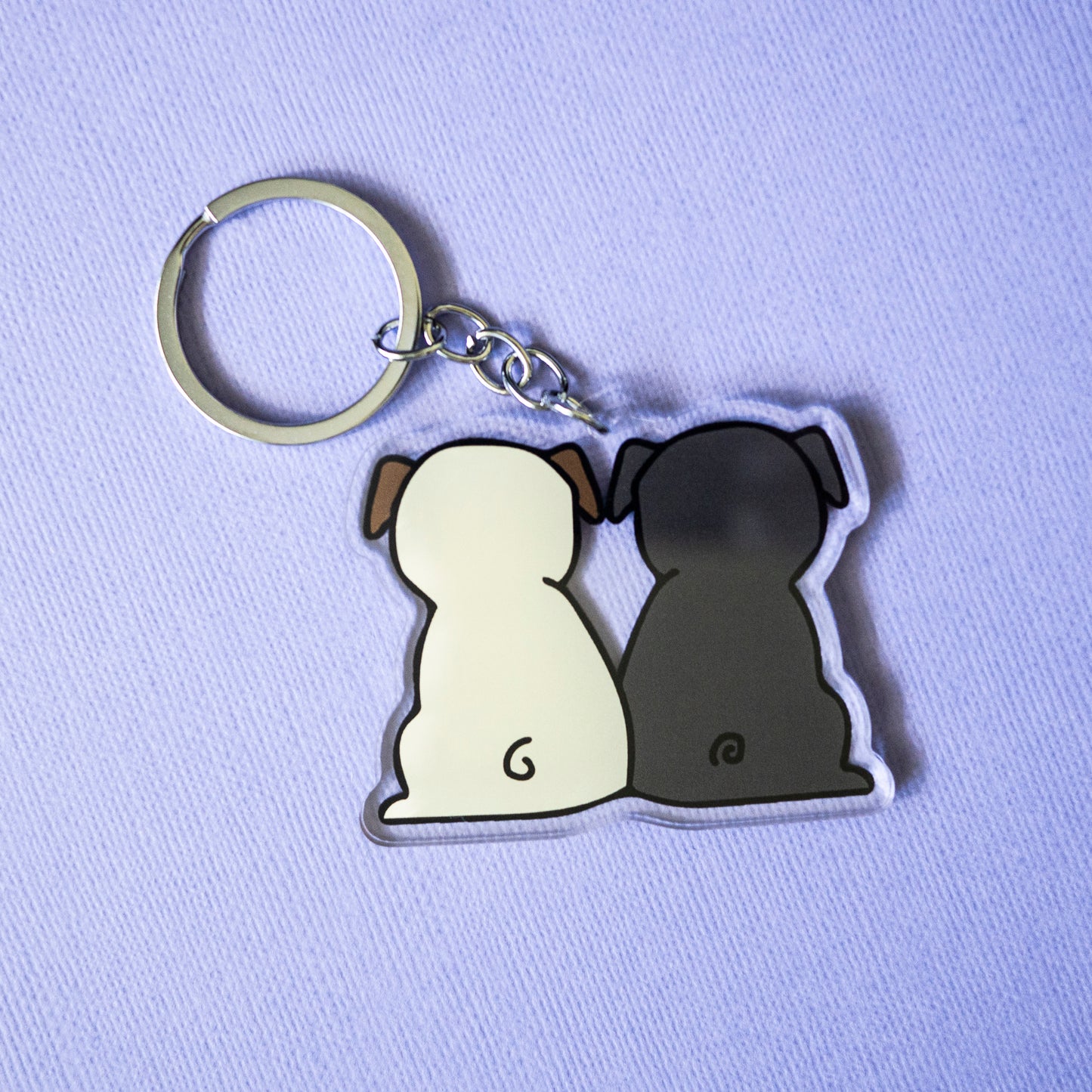 Pug Butts Keyring