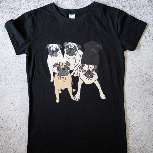 Custom Pet Portrait Women's T-Shirt - Five Pets