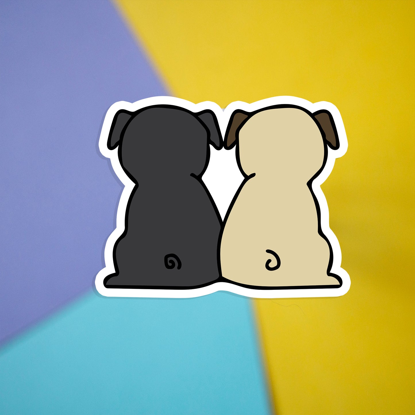Pug Butts 3" Sticker