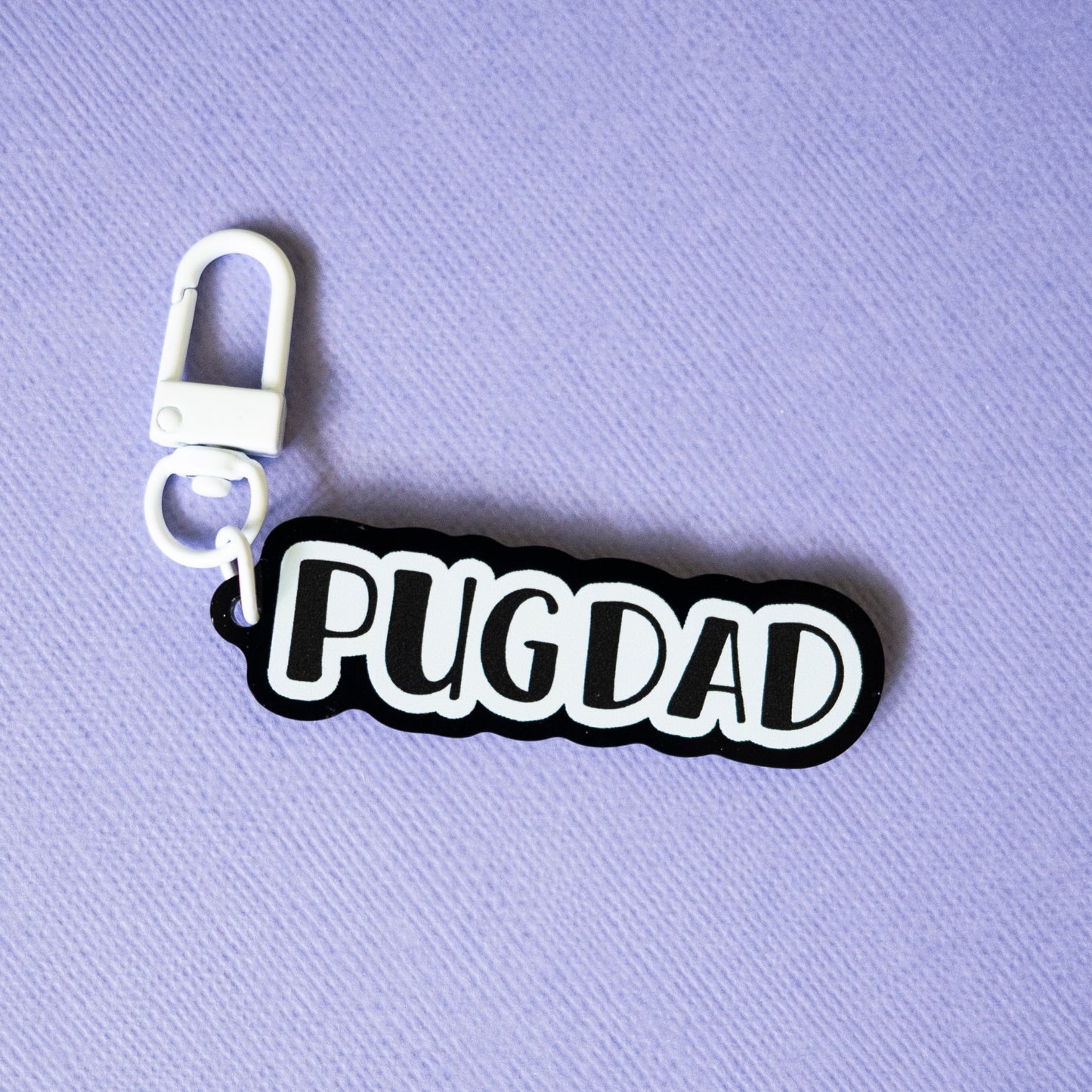 Pug Dad Keychain - Black & White