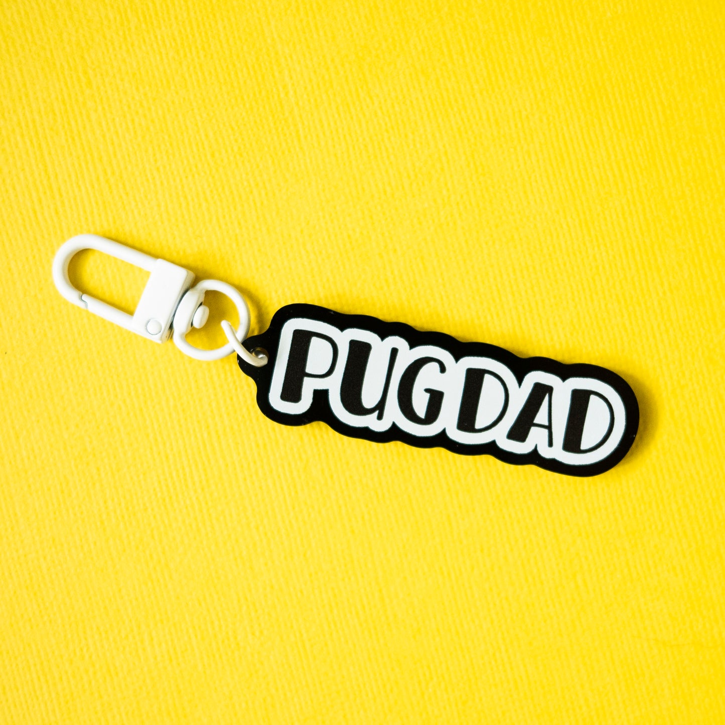 Pug Dad Keychain - Black & White