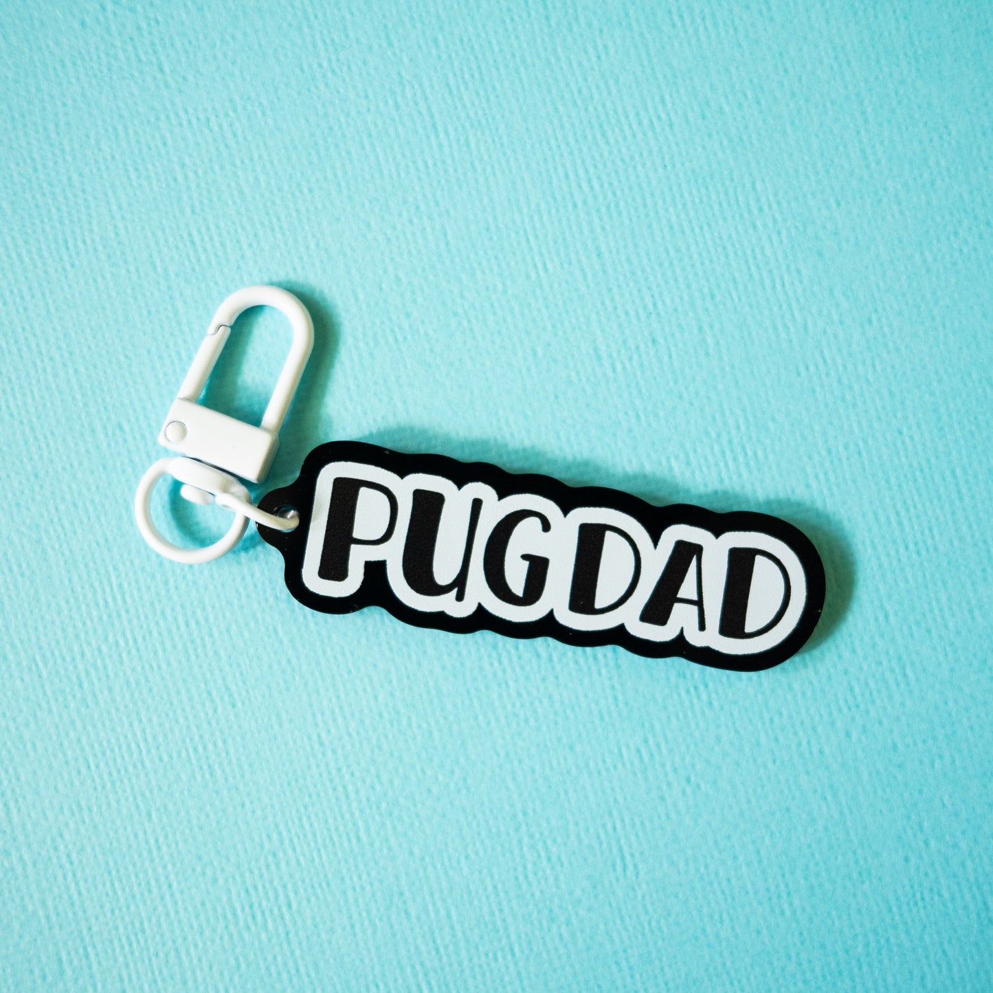 Pug Dad Keychain - Black & White