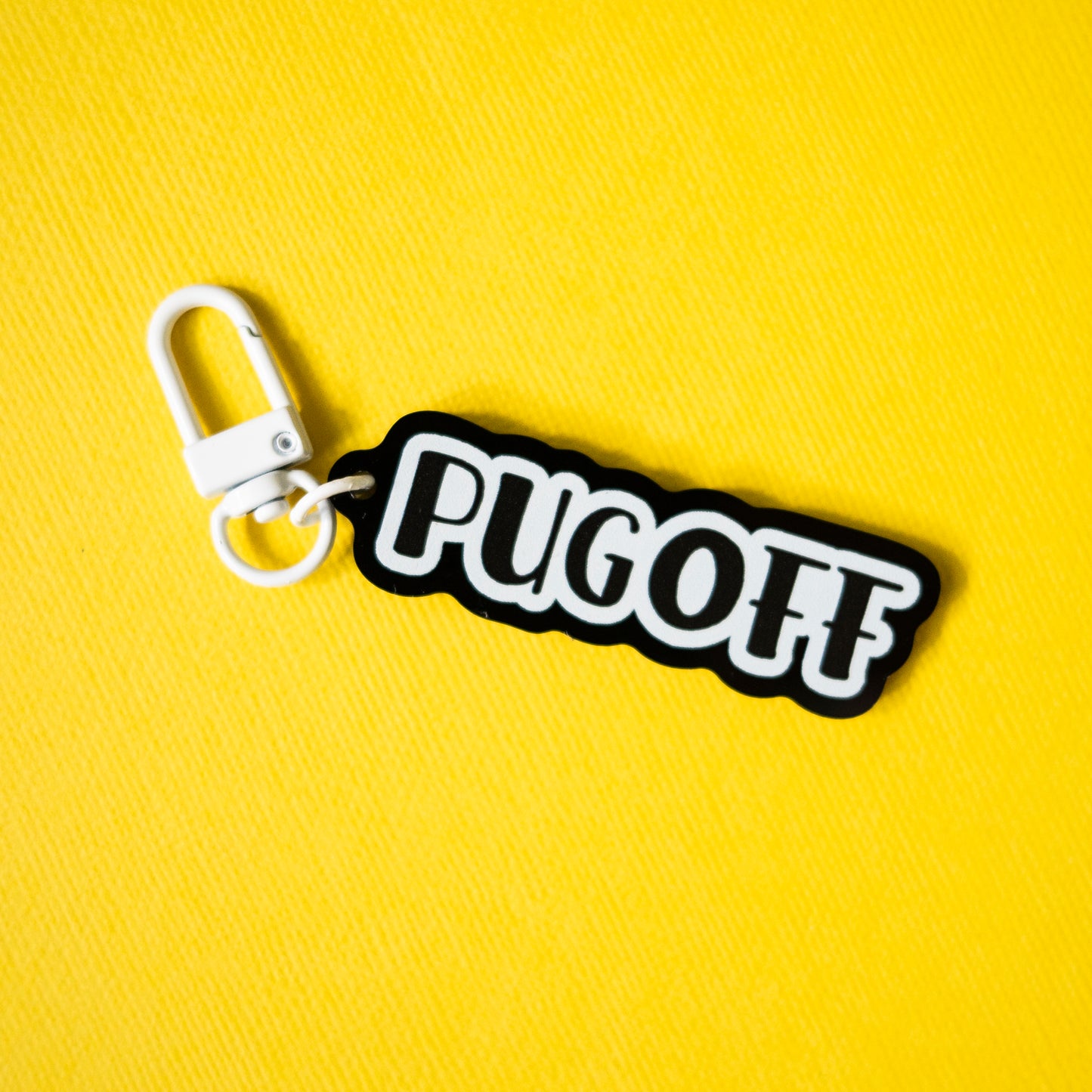 Pug Off Keychain - Black & White