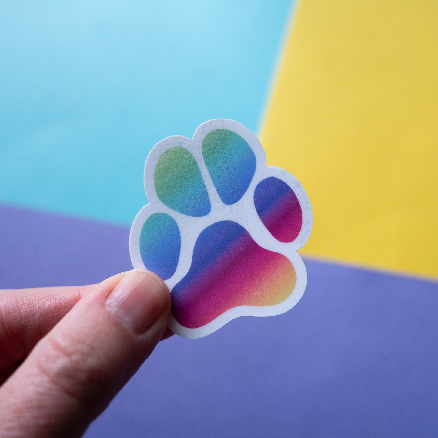Rainbow Paw Print 2" Sticker