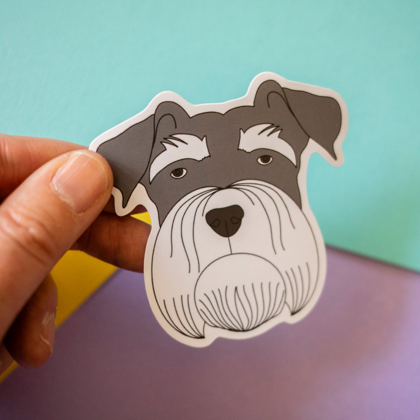 Schnauzer 3" Sticker - Salt & Pepper