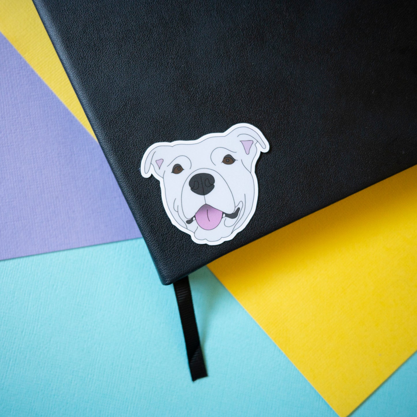 Staffy 2" Sticker - White