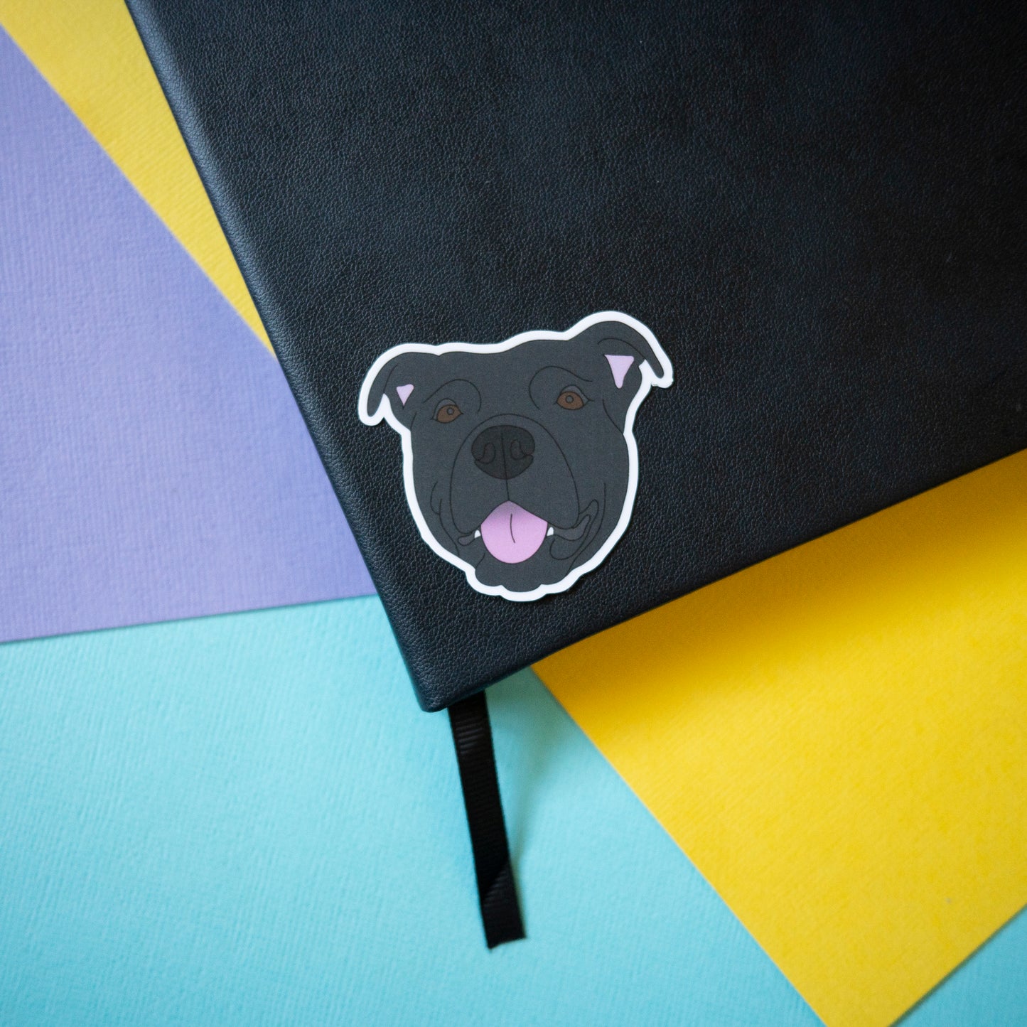 Staffy 2" Sticker - Black
